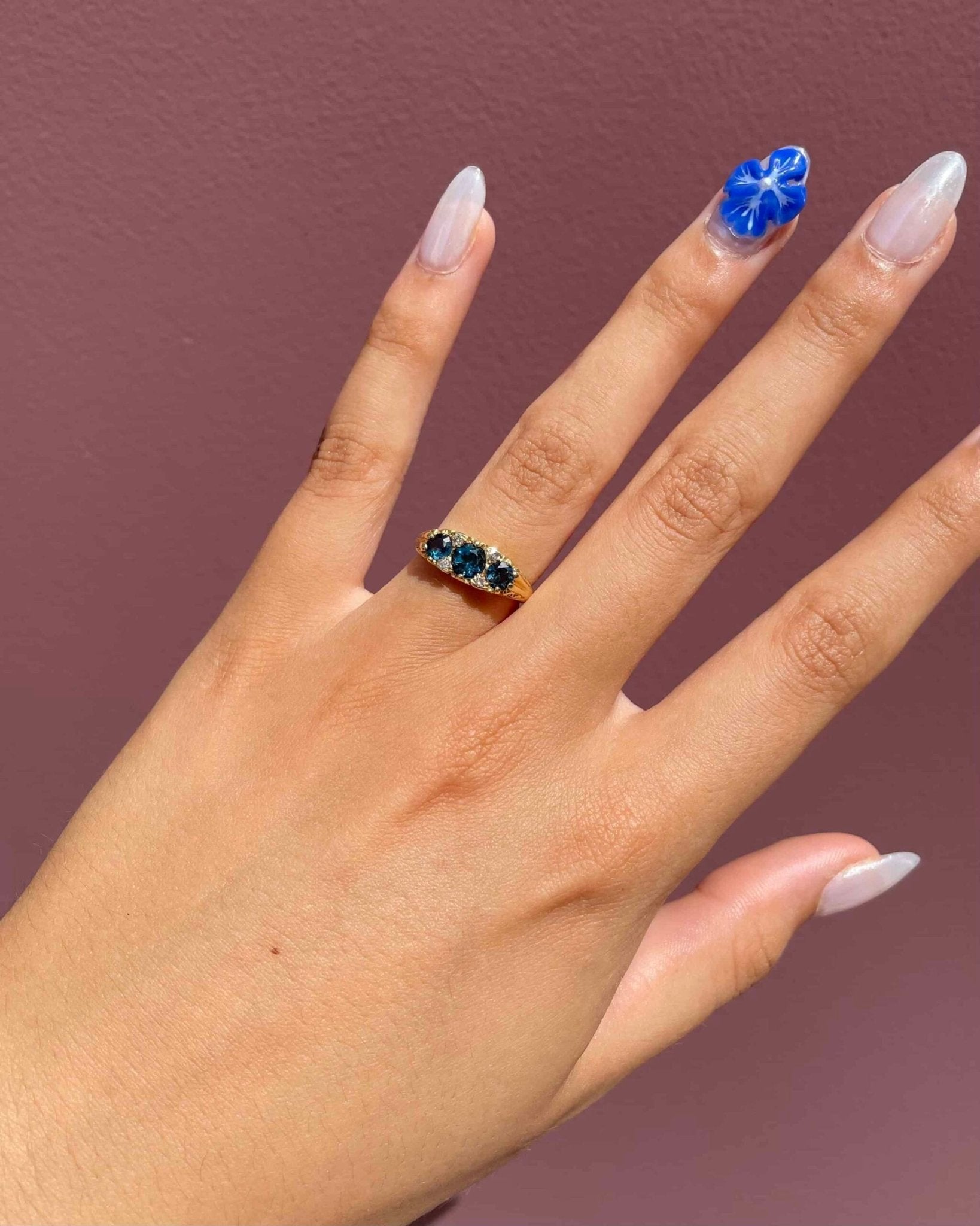 Bague Trilogie Topazes 0.72 carat & Diamants "Lyra" - Elliade Paris