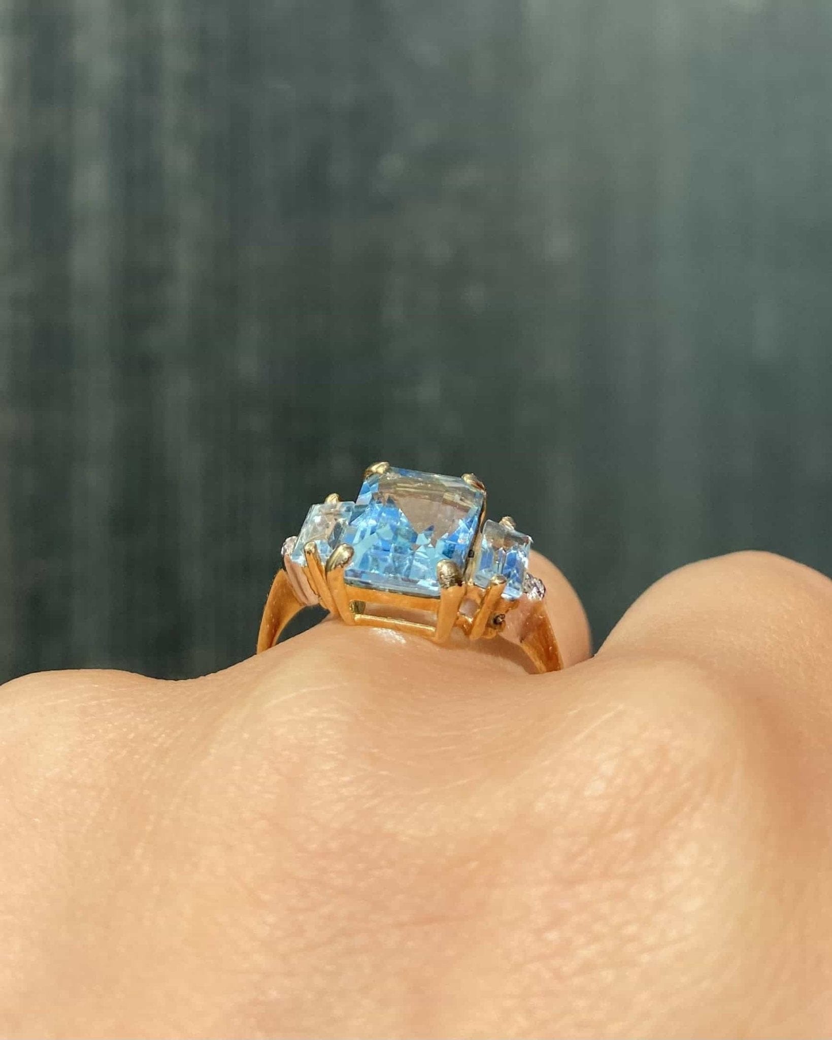 Bague Trilogie Topazes 5.66 Carats & Diamants "Françoise" - Elliade Paris