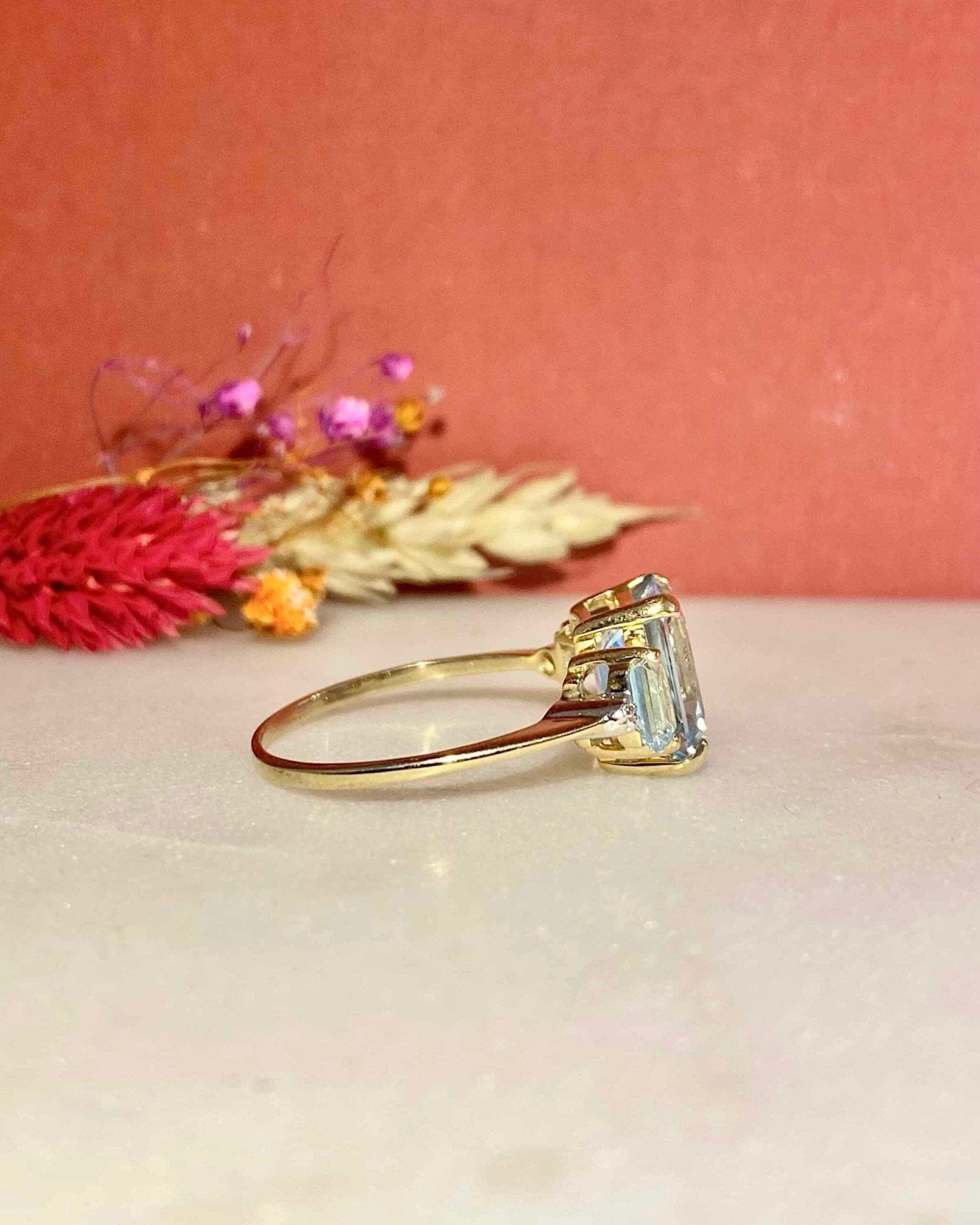 Bague Trilogie Topazes 5.66 Carats & Diamants "Françoise" - Elliade Paris