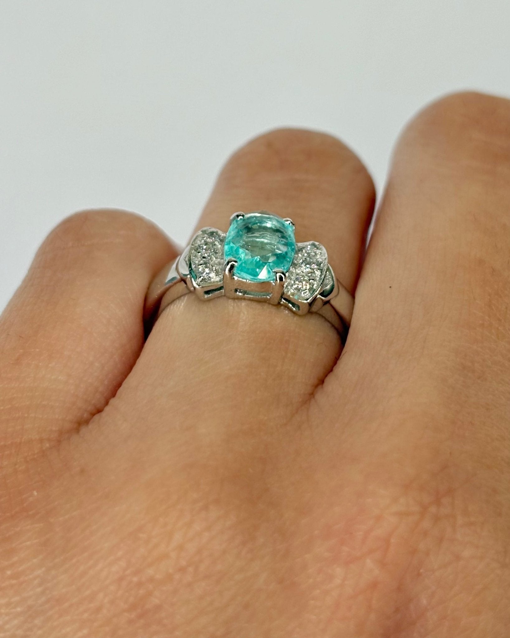 Bague Trilogie Tourmaline 0.63 carat & Diamants "Coralie" - Elliade Paris