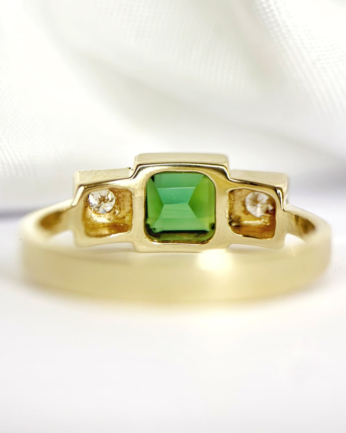 Bague Trilogie Tourmaline 0.80 carat & Diamants "Philipine" - Elliade Paris