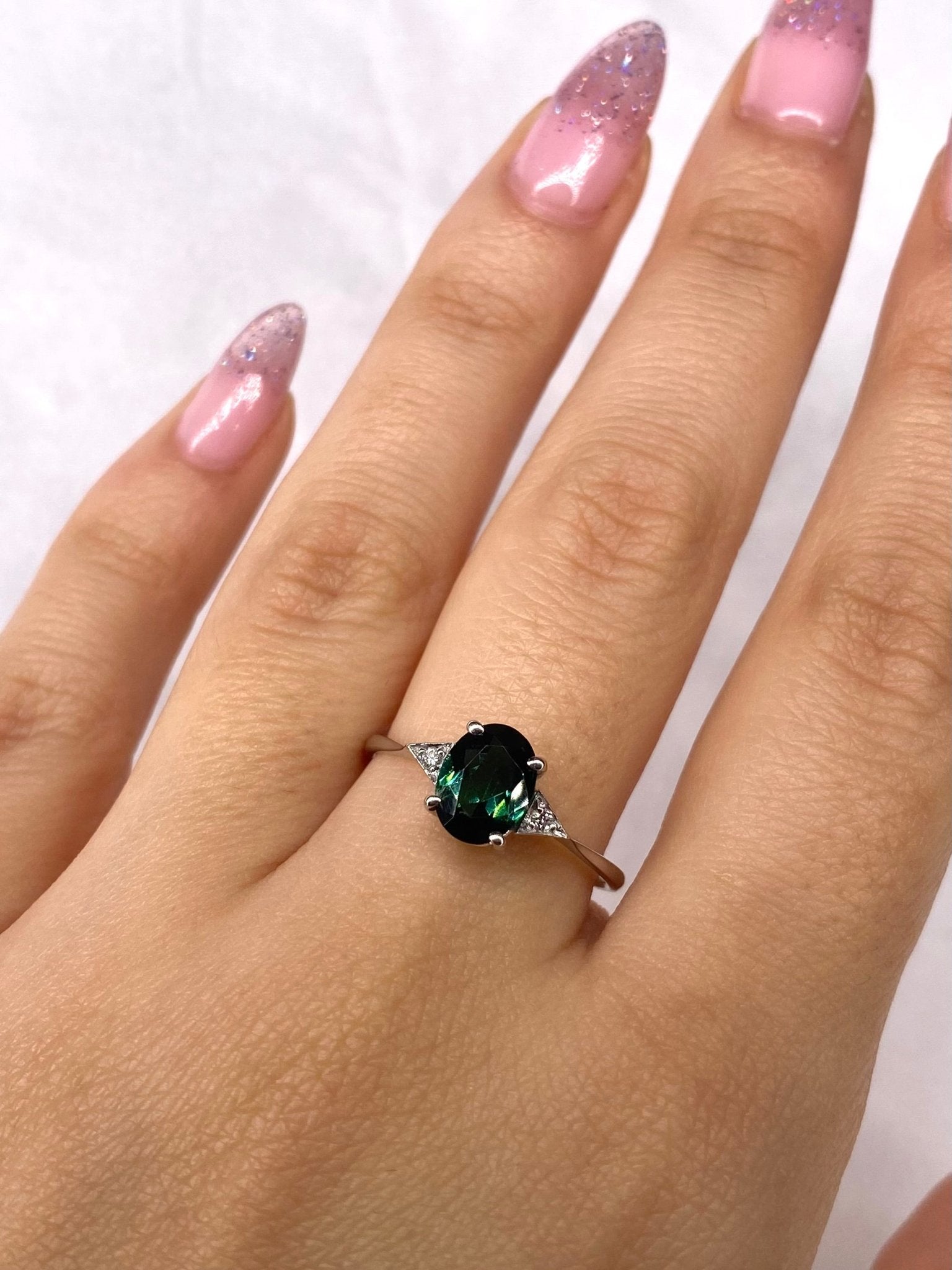 Bague Trilogie Tourmaline 1.25 carat & Diamants "Marina" - Elliade Paris