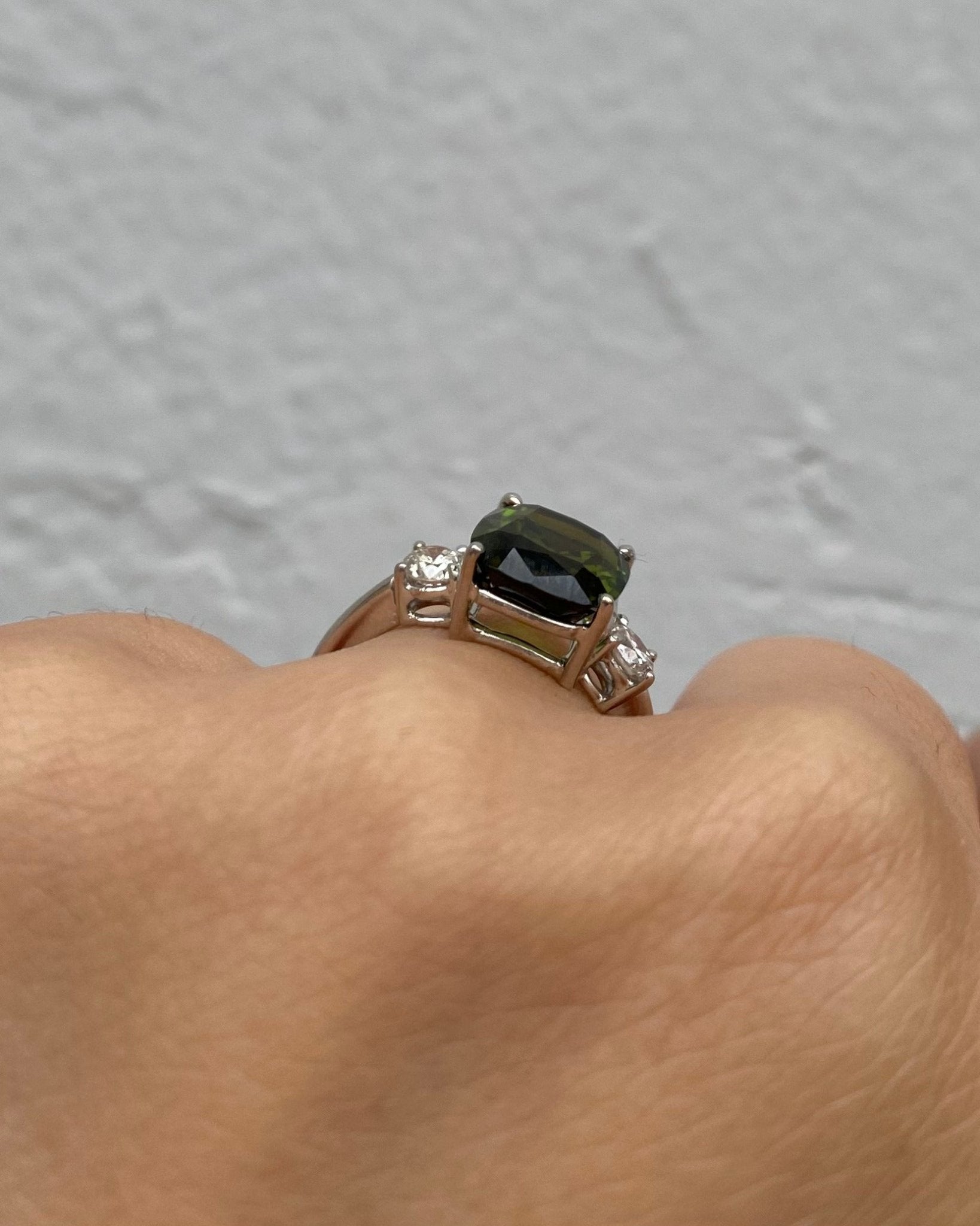 Bague Trilogie Tourmaline 3.80 carats & Diamants "Chiara" - Elliade Paris