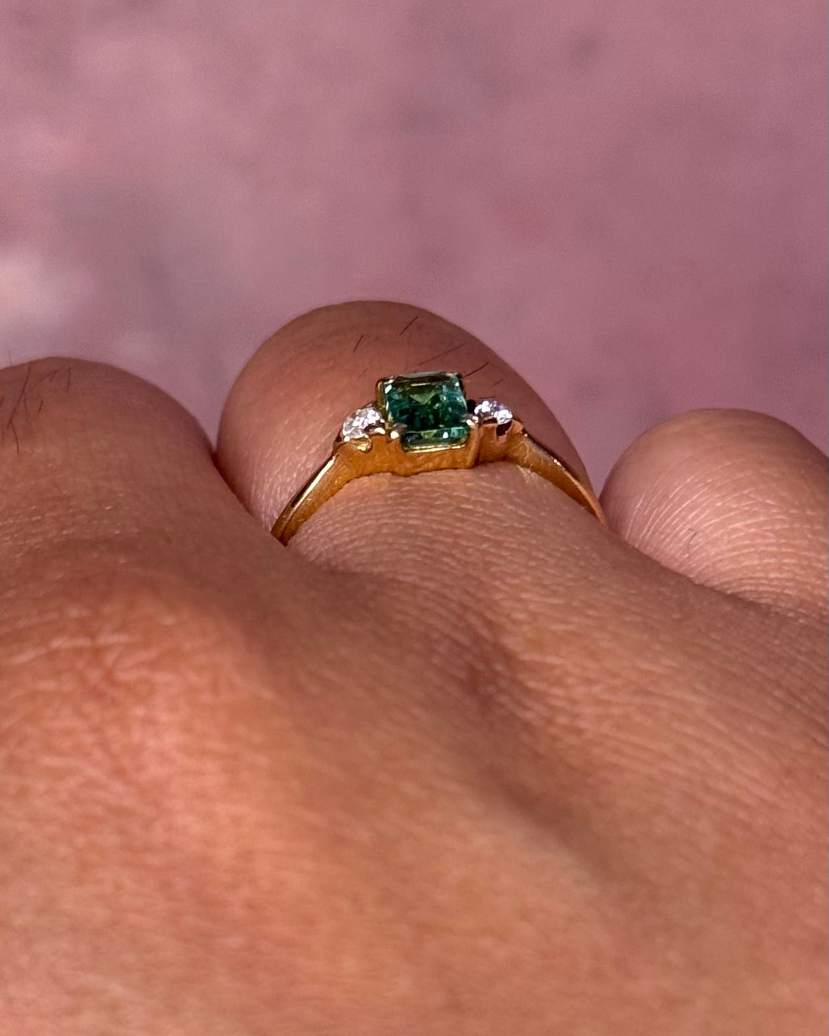 Bague Trilogie Tourmaline Indigolite & Diamants "Ninon" - Elliade Paris