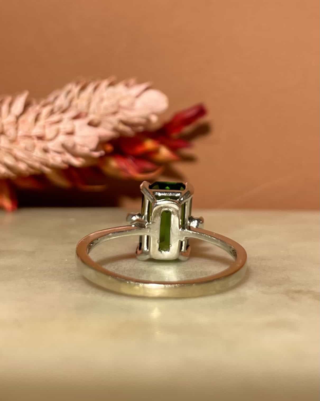 Bague Trilogie Tourmaline 3 carats & Diamants "Layla"