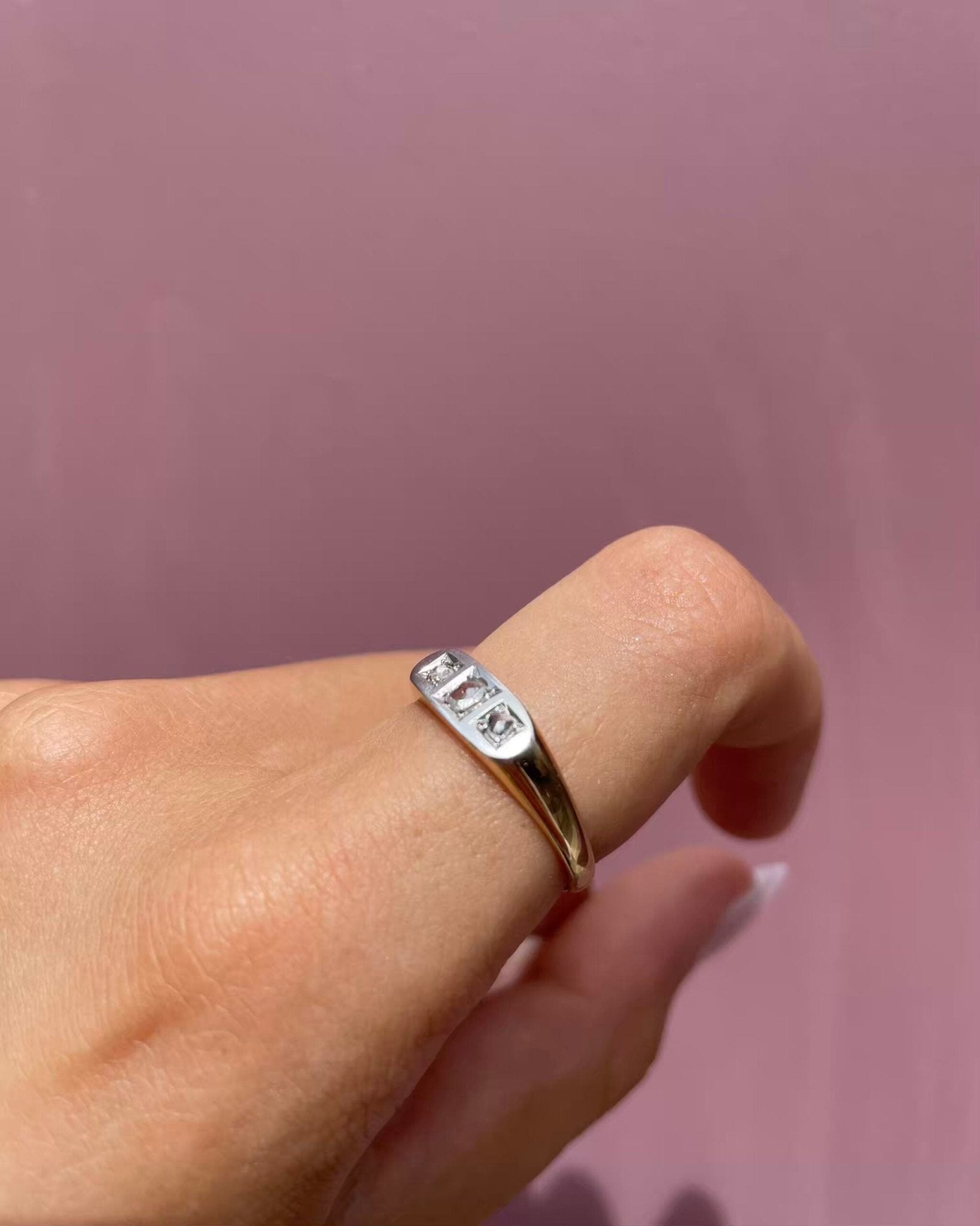 Bague Trilogie Vintage 3 Diamants "Paulina" - Elliade Paris