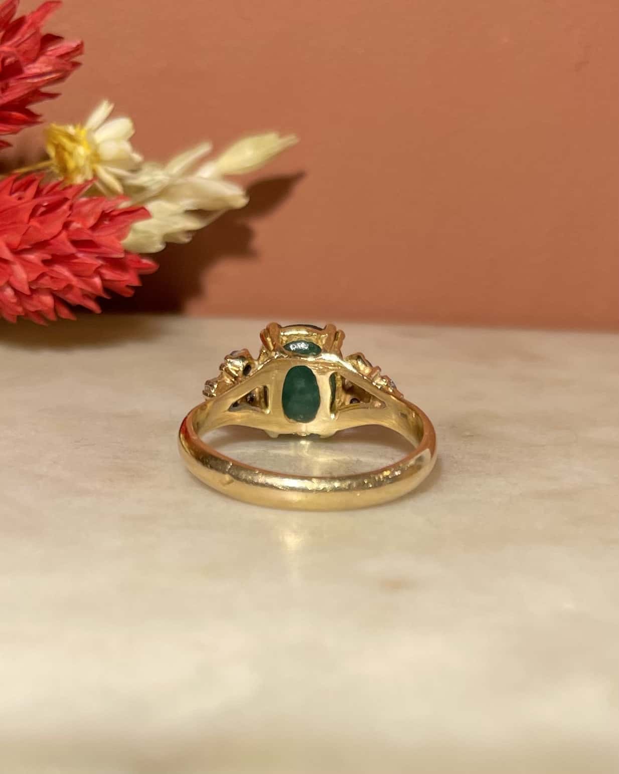 "Suzie" Emerald & Diamond Trilogy Ring