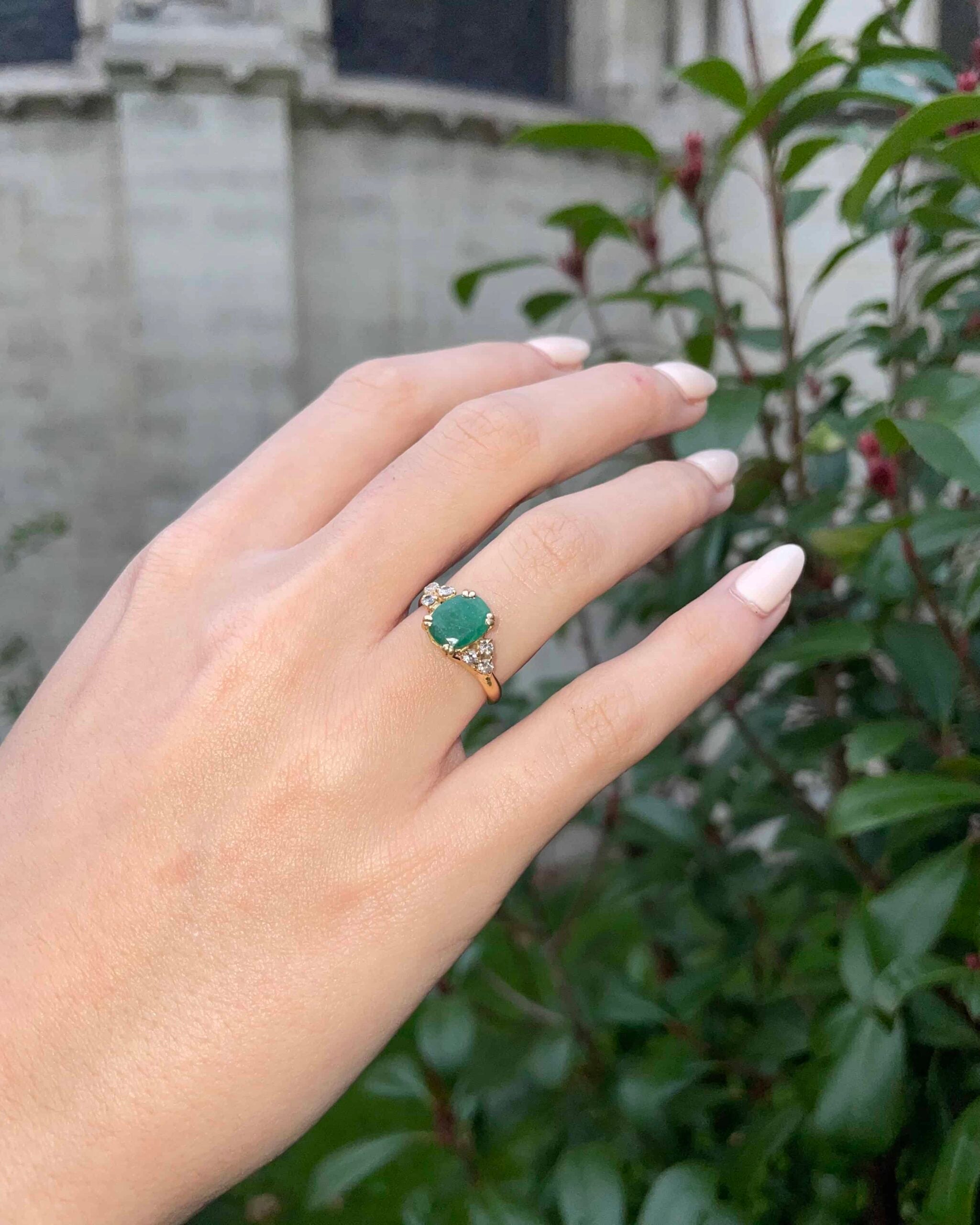 "Suzie" Emerald & Diamond Trilogy Ring