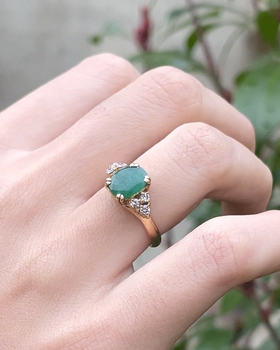 "Suzie" Emerald & Diamond Trilogy Ring
