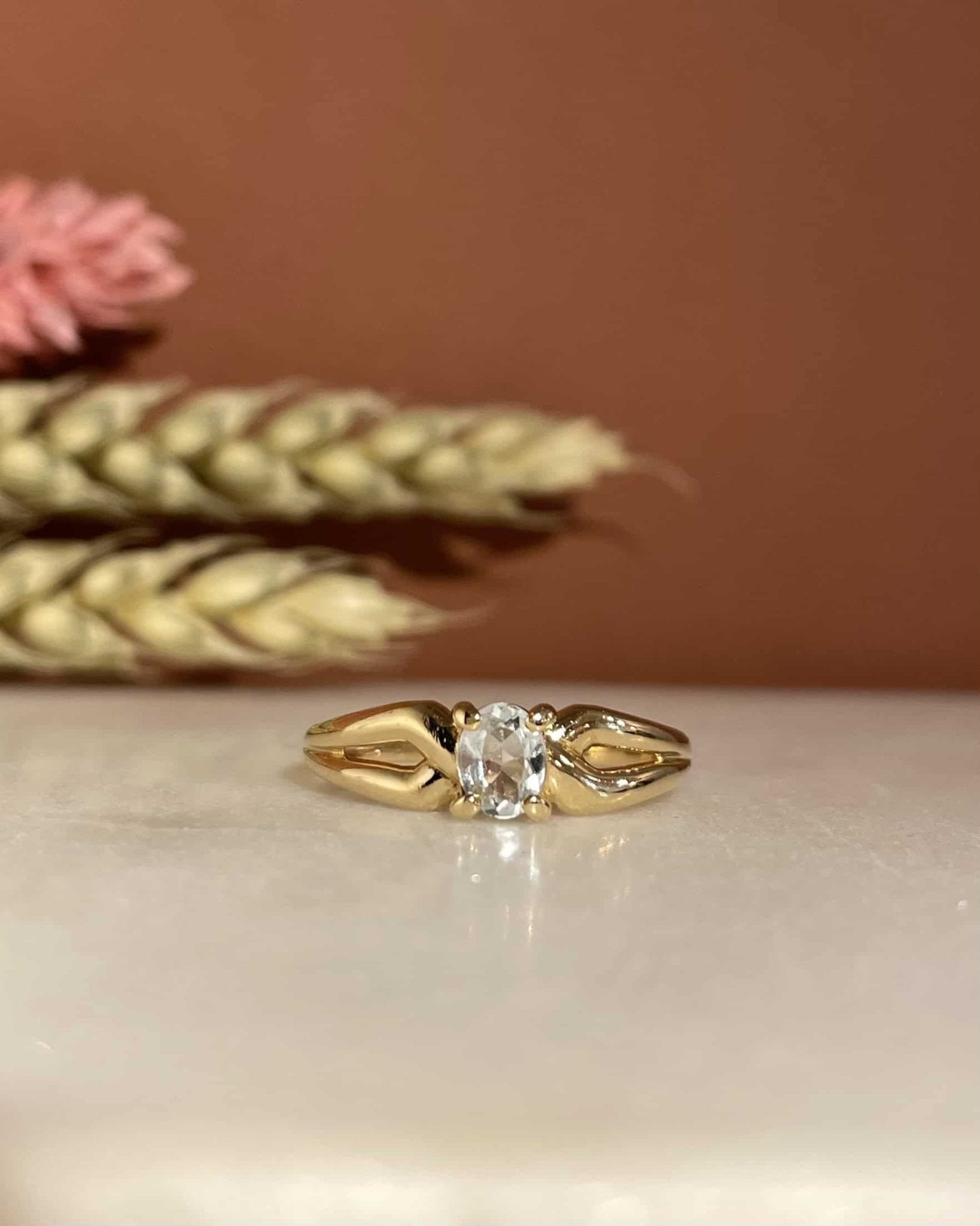 Bague Vintage Aigue - marine 0.30 carat "Hedna" - Elliade Paris