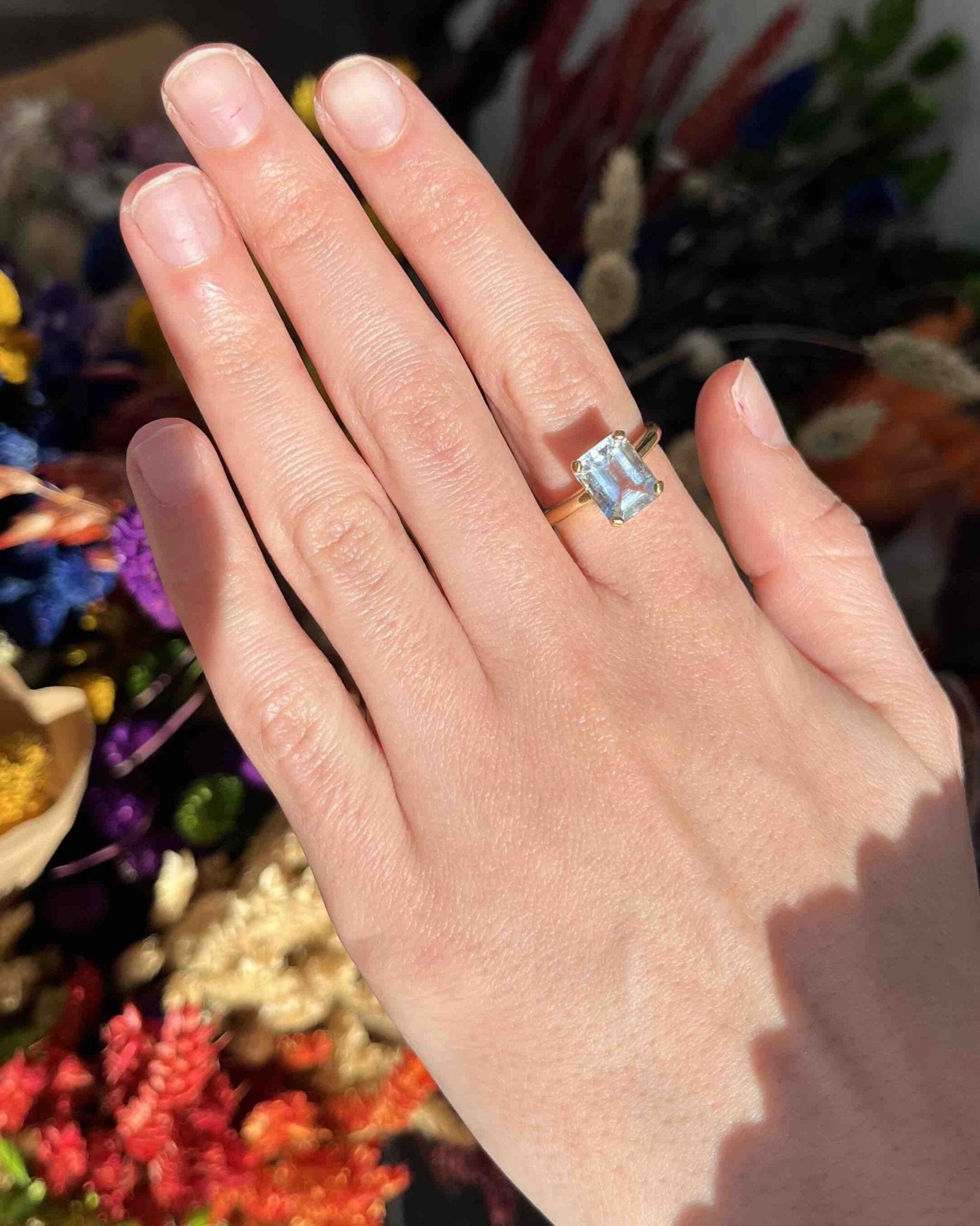 Bague vintage Aigue - Marine 2.10 carats "Jenifer" - Elliade Paris