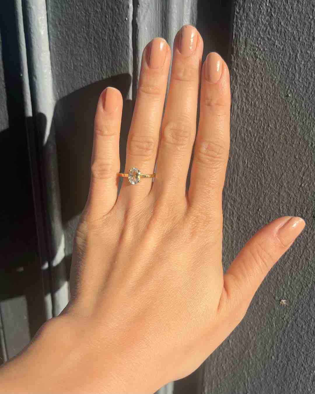Bague vintage Aigue - Marine "Amélie" - Elliade Paris