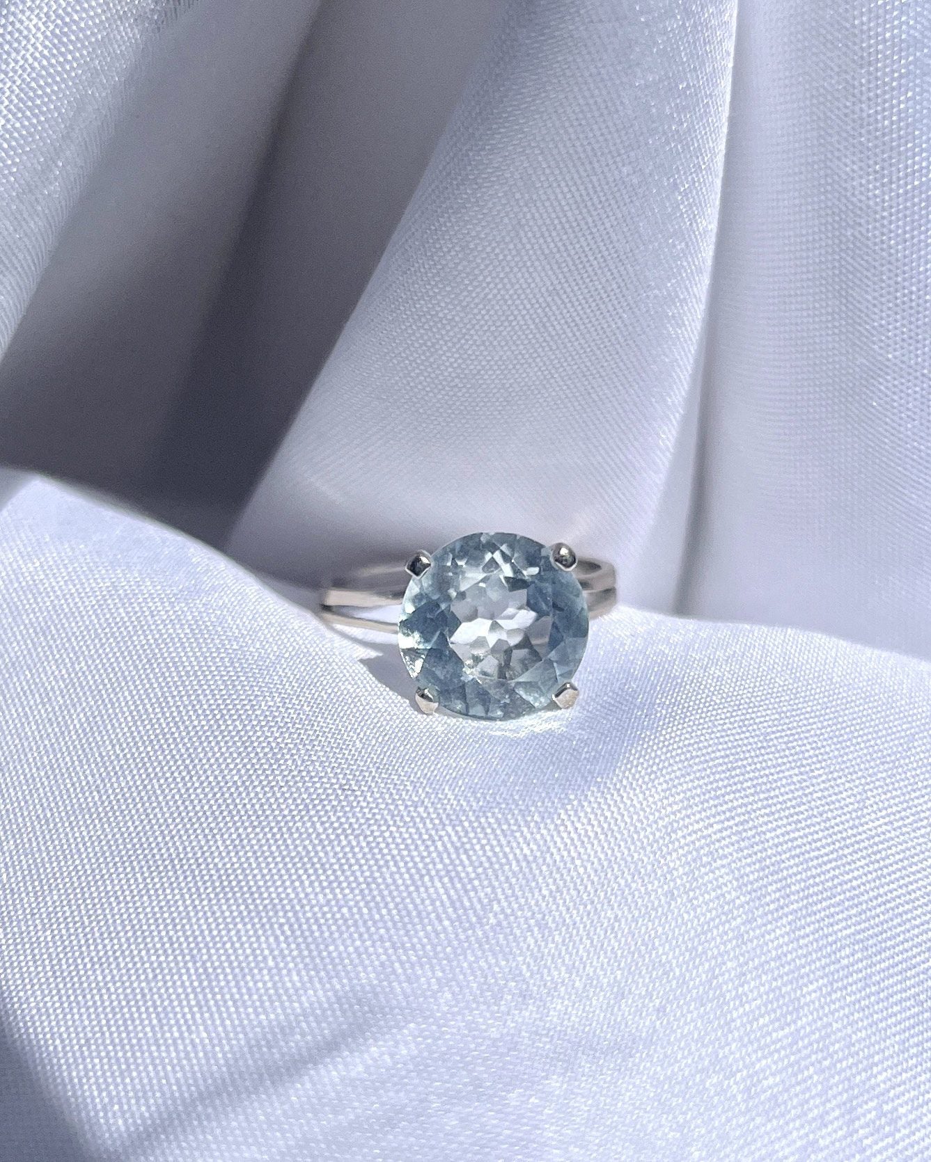Bague vintage Aigue - Marine "Astrid" - Elliade Paris