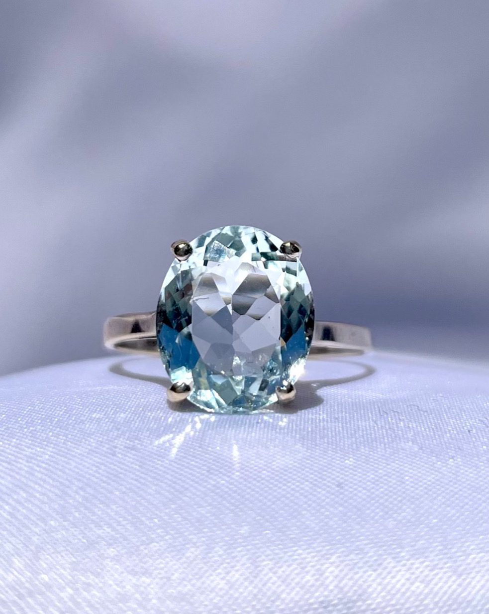 Bague vintage Aigue - Marine "Kristen" - Elliade Paris