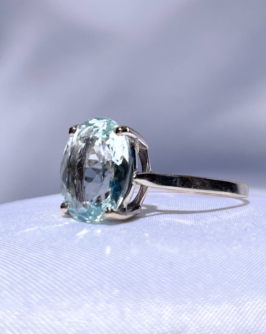 Bague vintage Aigue - Marine "Kristen" - Elliade Paris
