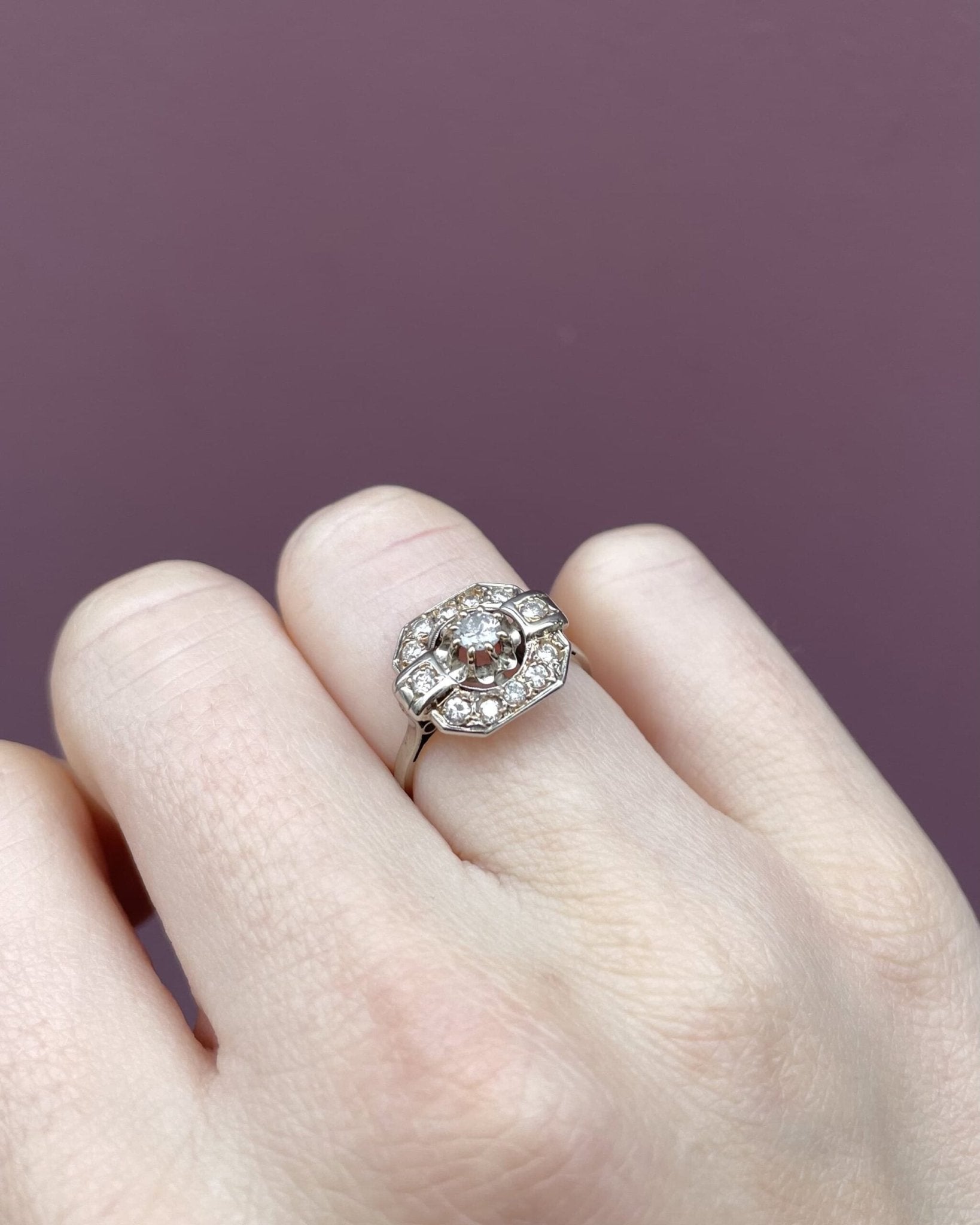 Bague Vintage Art - Déco 0.70 Carat de Diamants "Sixtine" - Elliade Paris