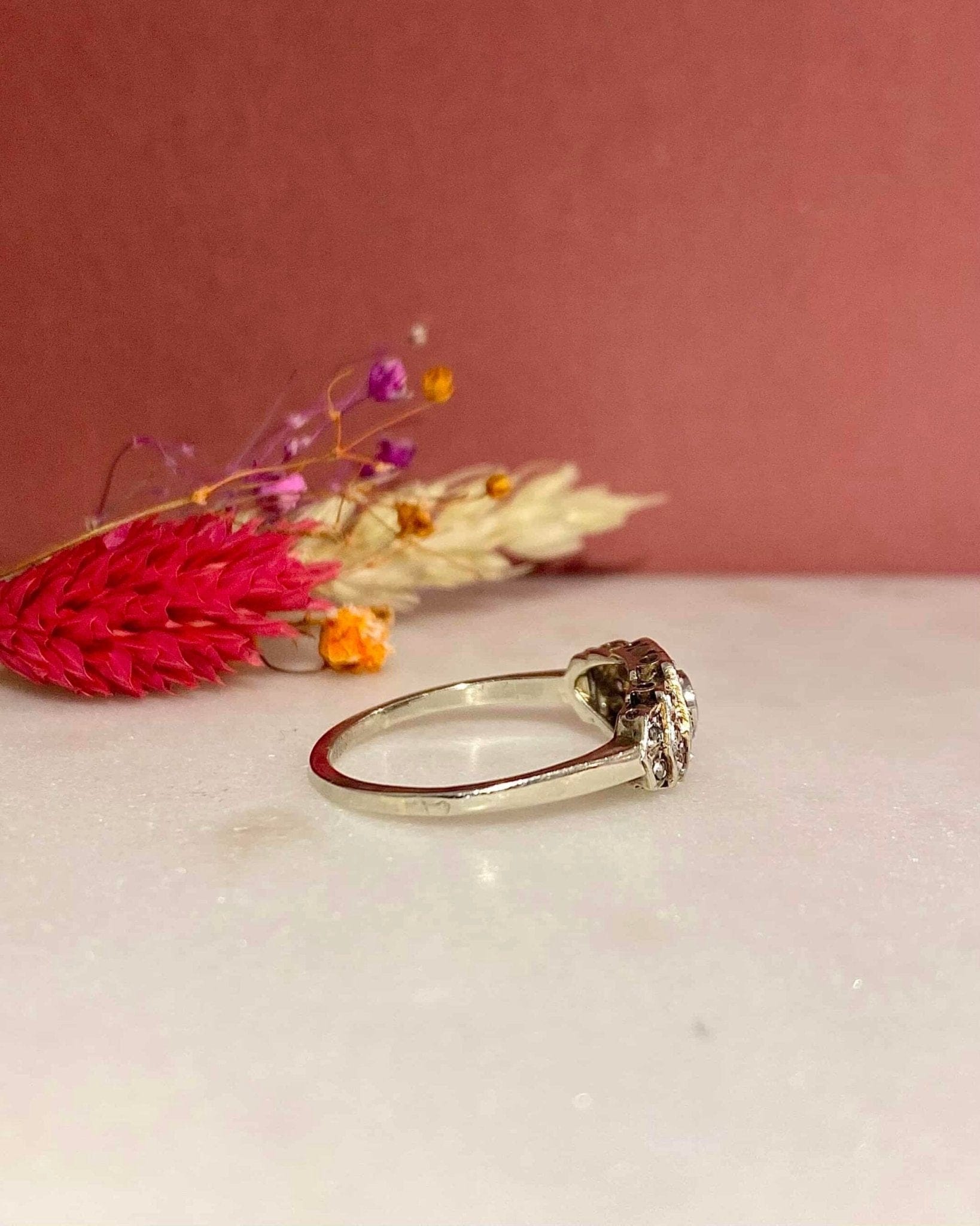 Bague Vintage Art - Déco 17 Diamants 0.37 carat "Monica" - Elliade Paris