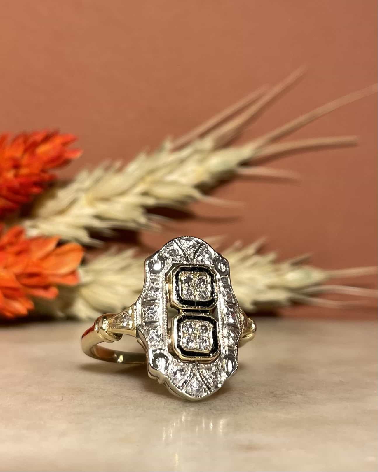 Bague Vintage Art - Déco 22 Diamants "Stella" - Elliade Paris