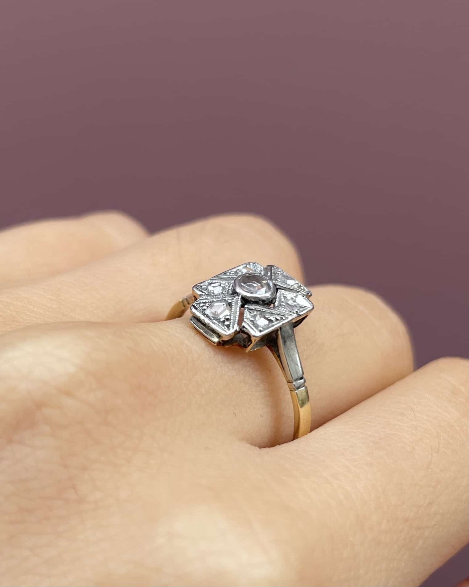 Bague Vintage Art - Déco 7 Diamants "Bonie" - Elliade Paris