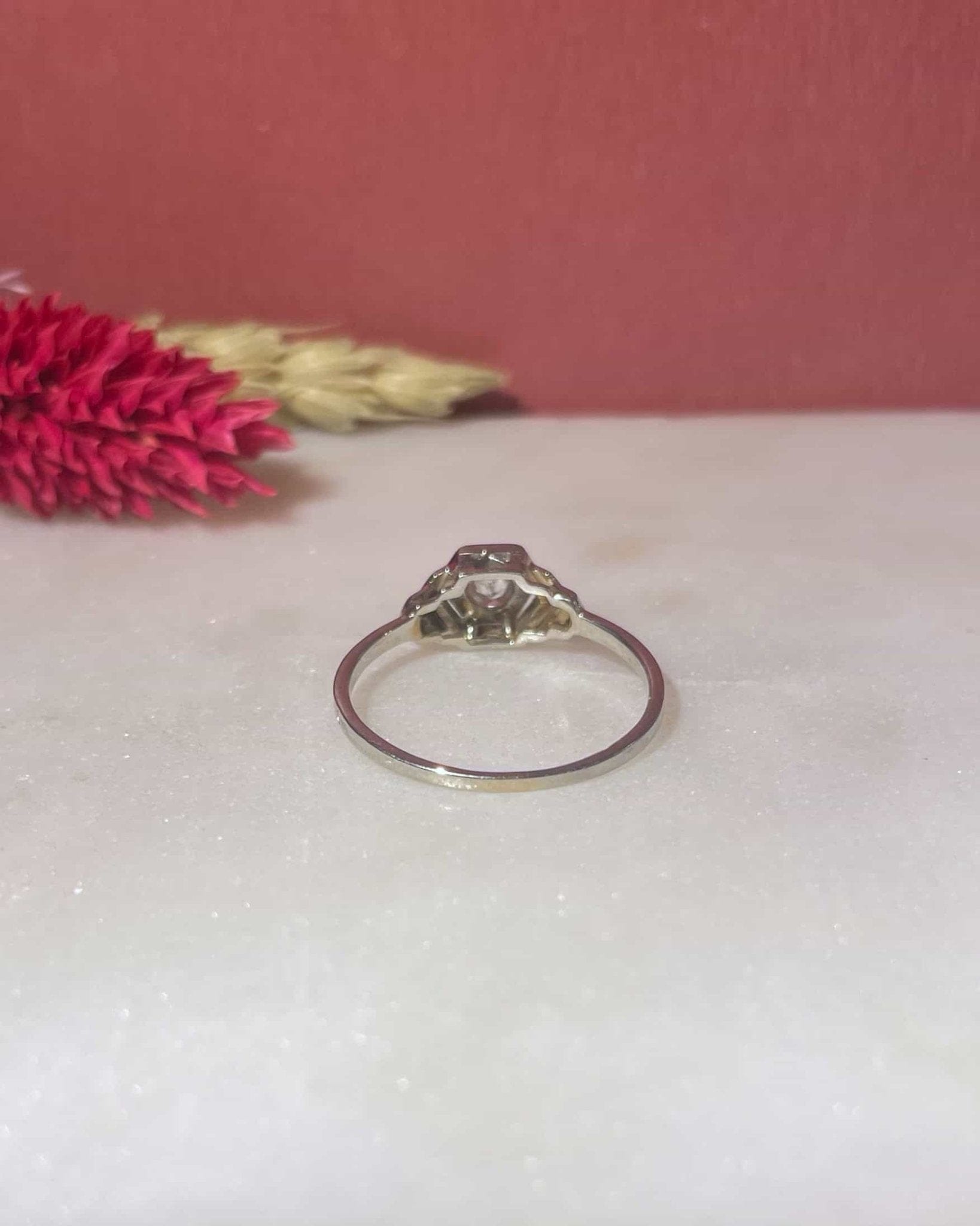 Bague Vintage Art - Déco Diamant 0.20 carat "Anaëlle" - Elliade Paris