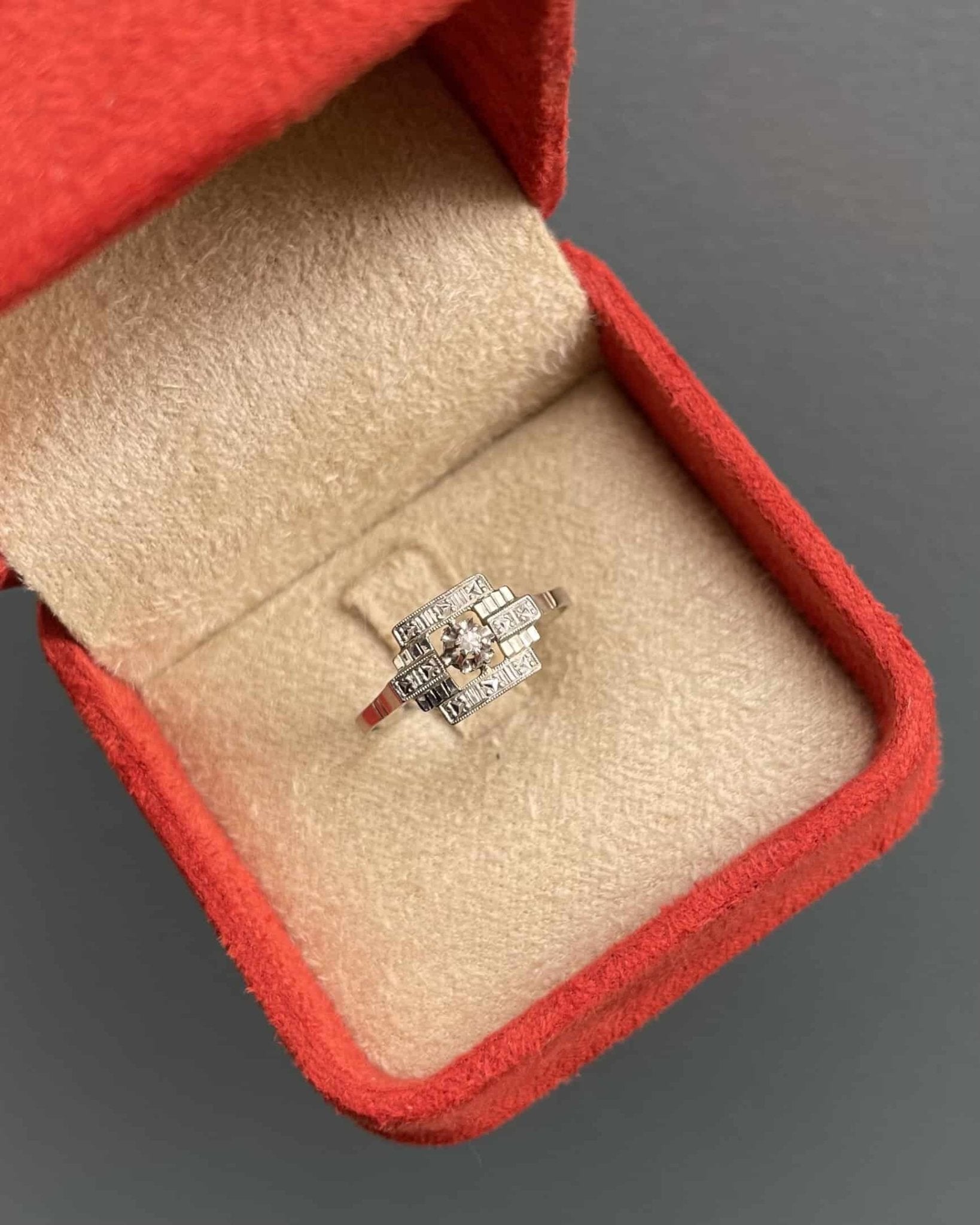 Bague Vintage Art - Déco Diamant "Emeline" - Elliade Paris