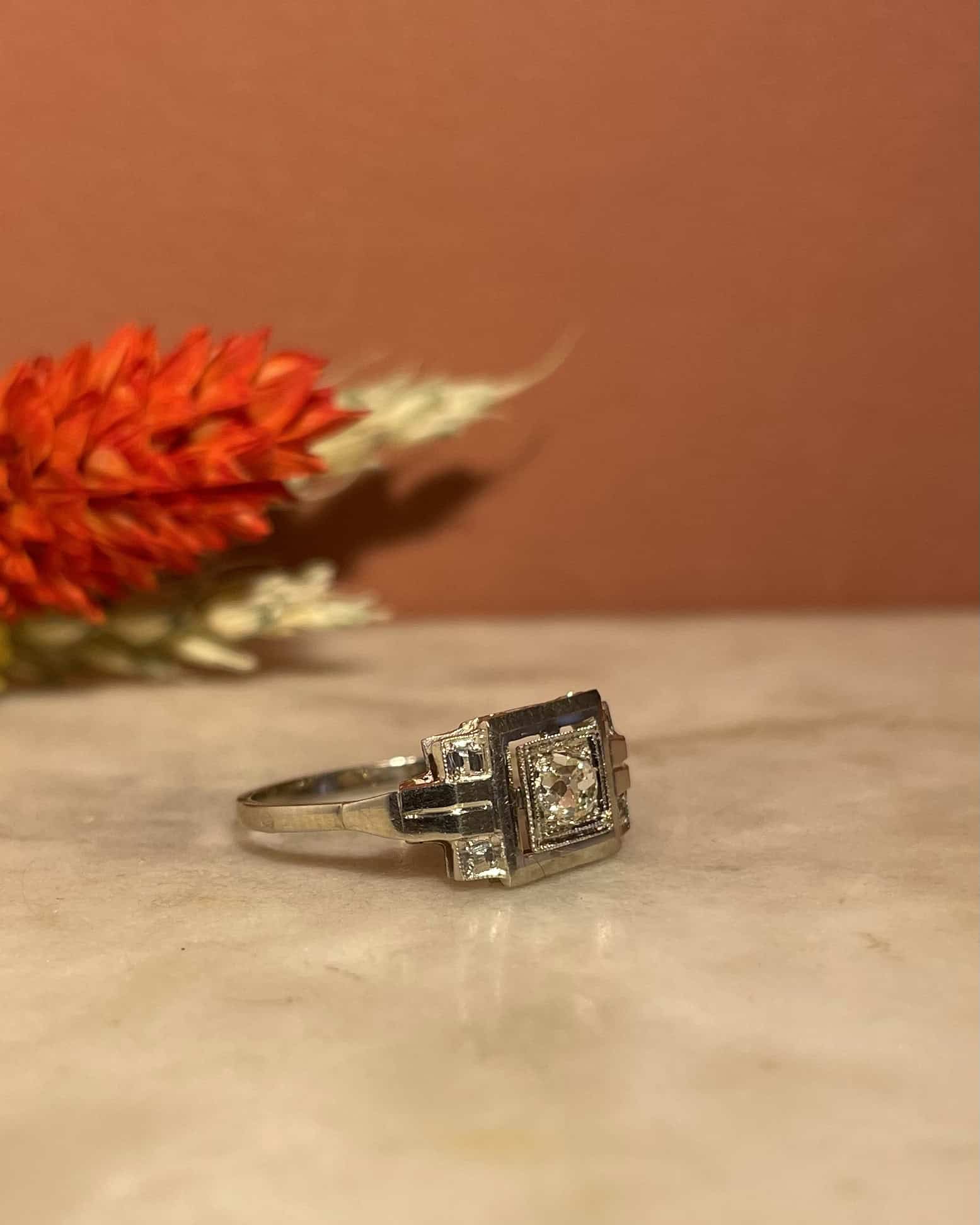 Bague Vintage Art Déco Diamant "Méolia" - Elliade Paris