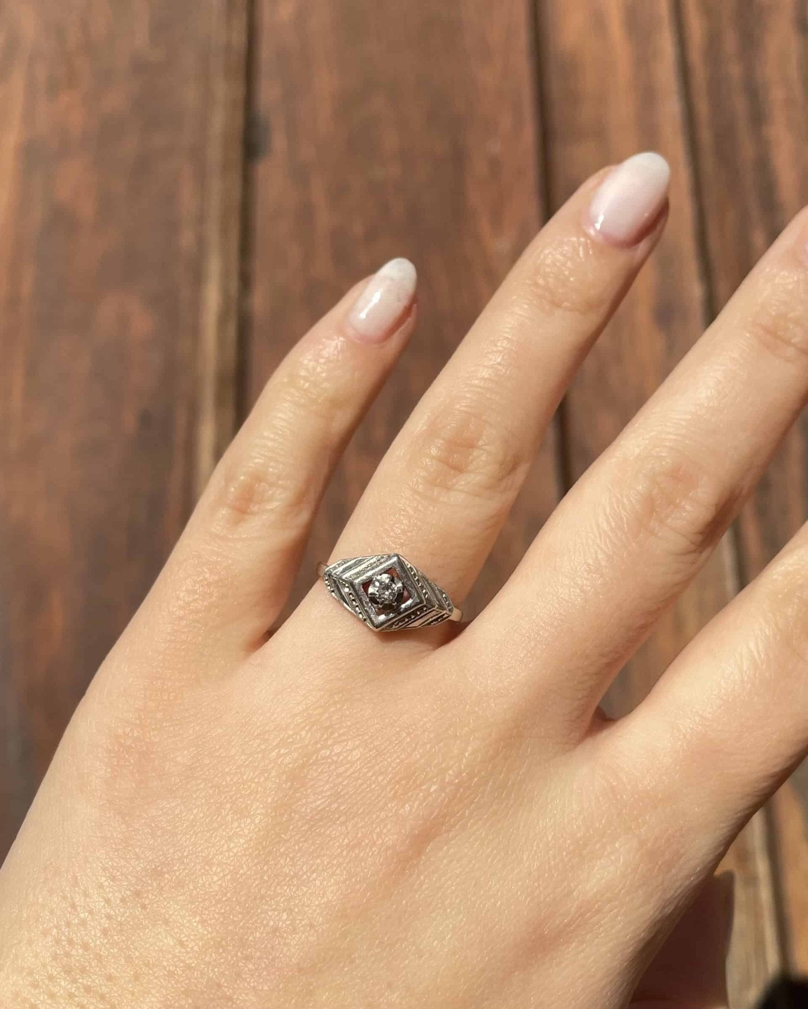 Bague Vintage Art - Déco Diamant "Veronica" - Elliade Paris