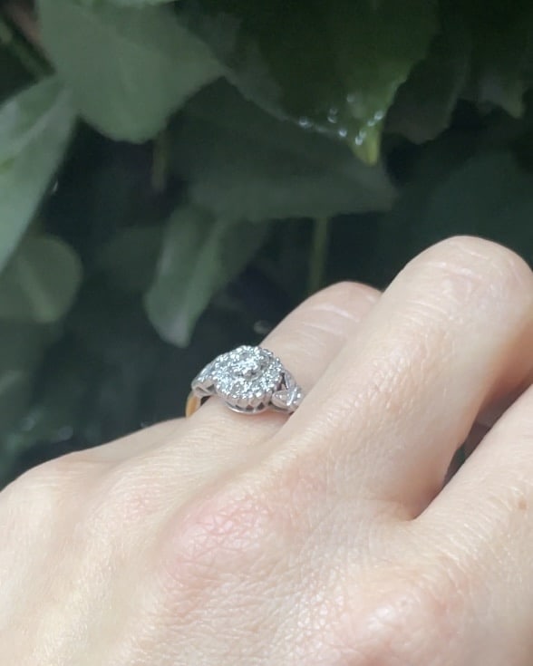 Bague Vintage Art - déco Diamants 0.32 carat "Yara" - Elliade Paris