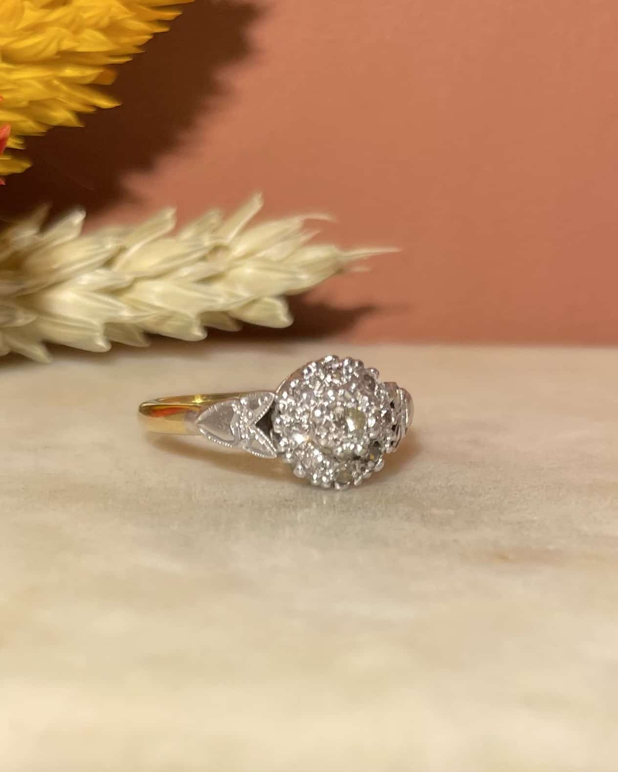 Bague Vintage Art - déco Diamants 0.32 carat "Yara" - Elliade Paris