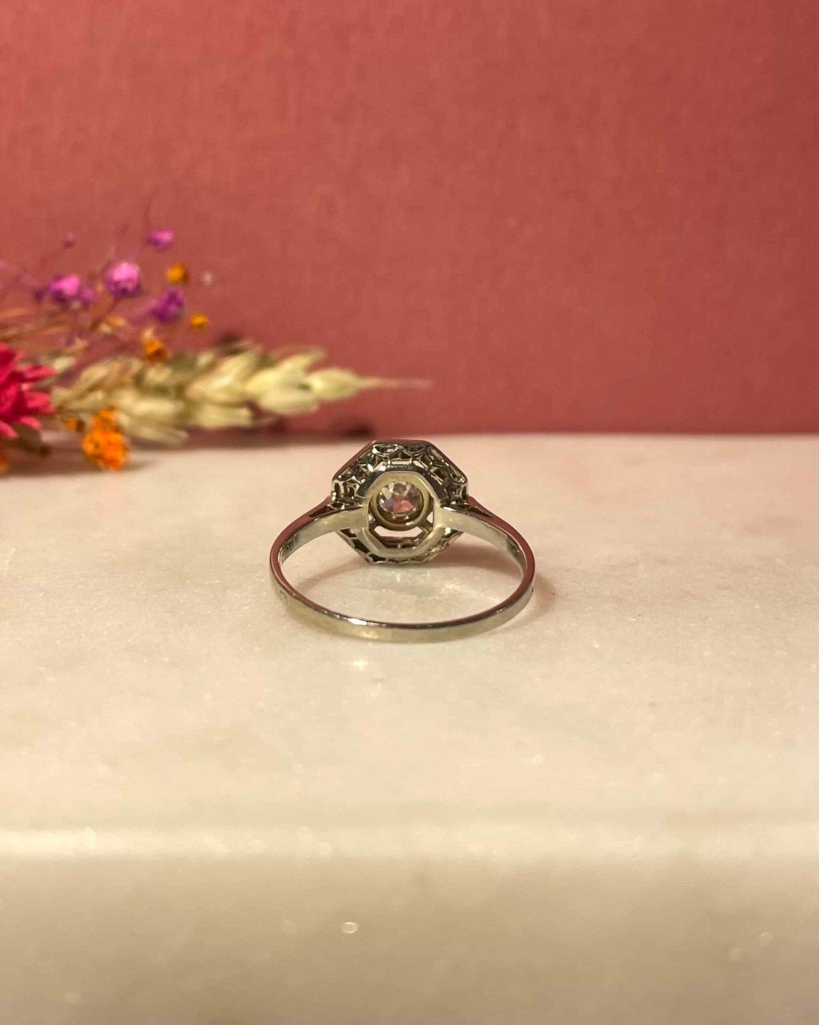 Bague Vintage Art - Déco Diamants 0.46 carat "Sally" - Elliade Paris