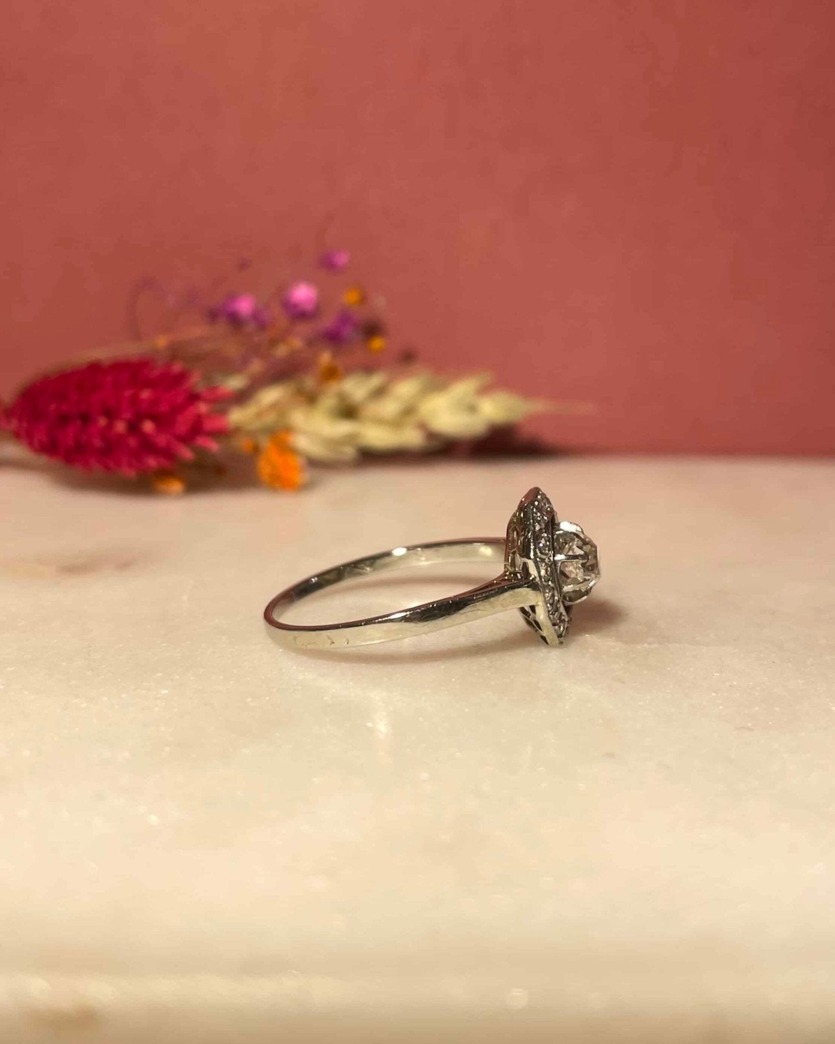Bague Vintage Art - Déco Diamants 0.46 carat "Sally" - Elliade Paris