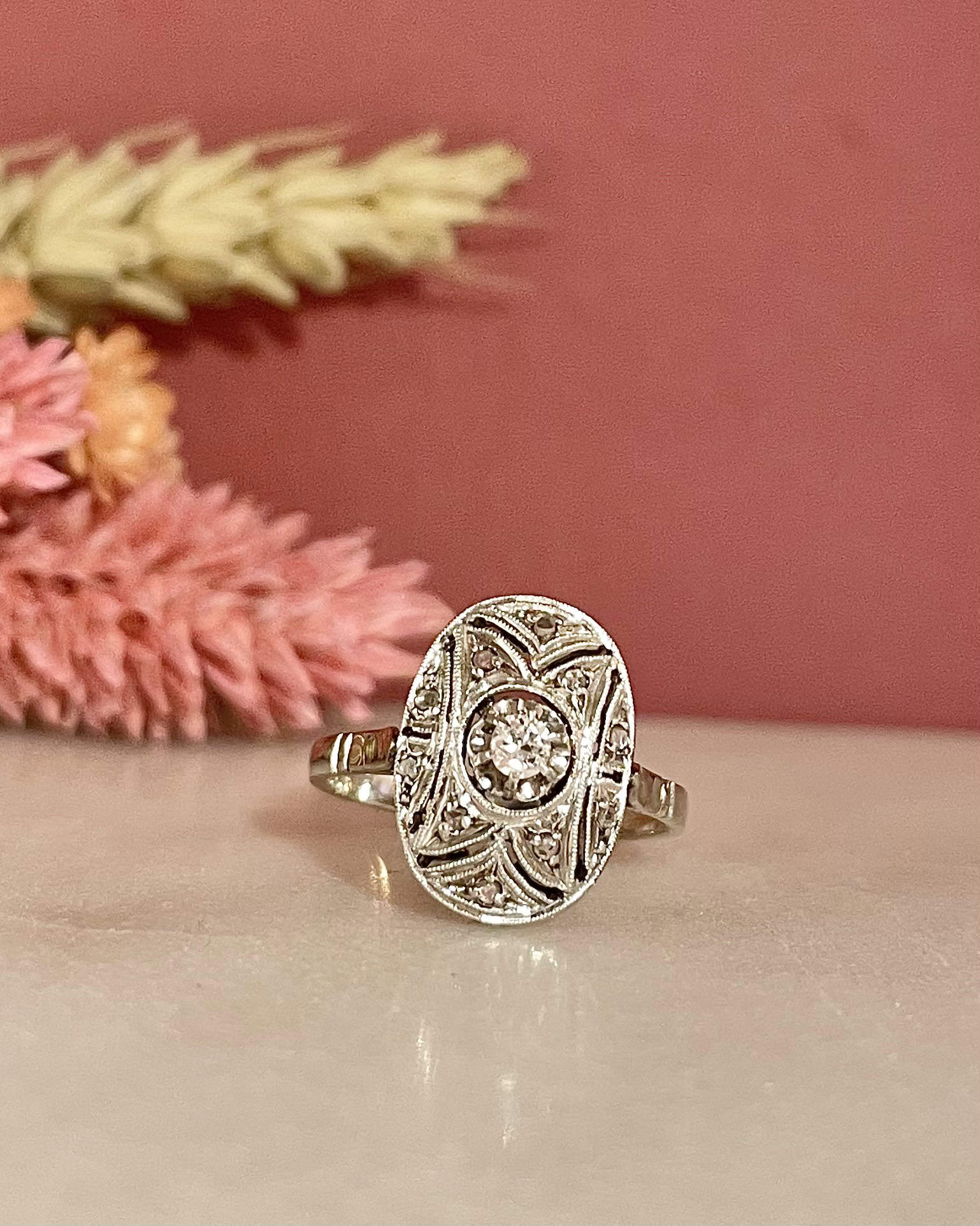Bague Vintage Art - Déco Diamants "Ally" - Elliade Paris