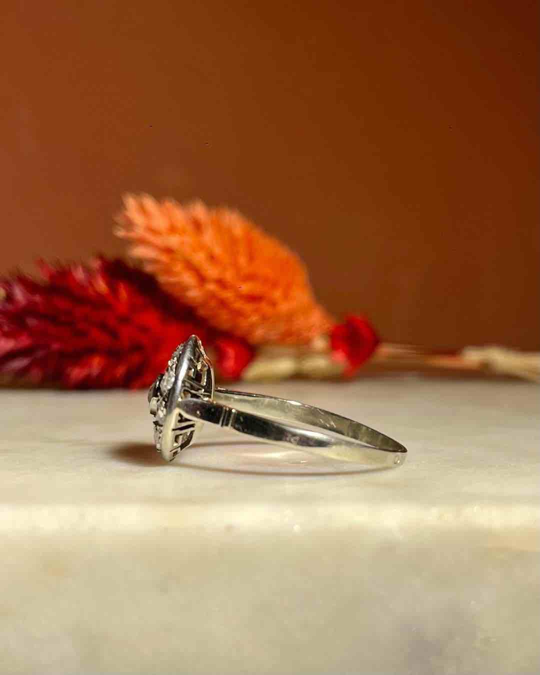 Bague Vintage Art-Déco Diamants "Anastasia"