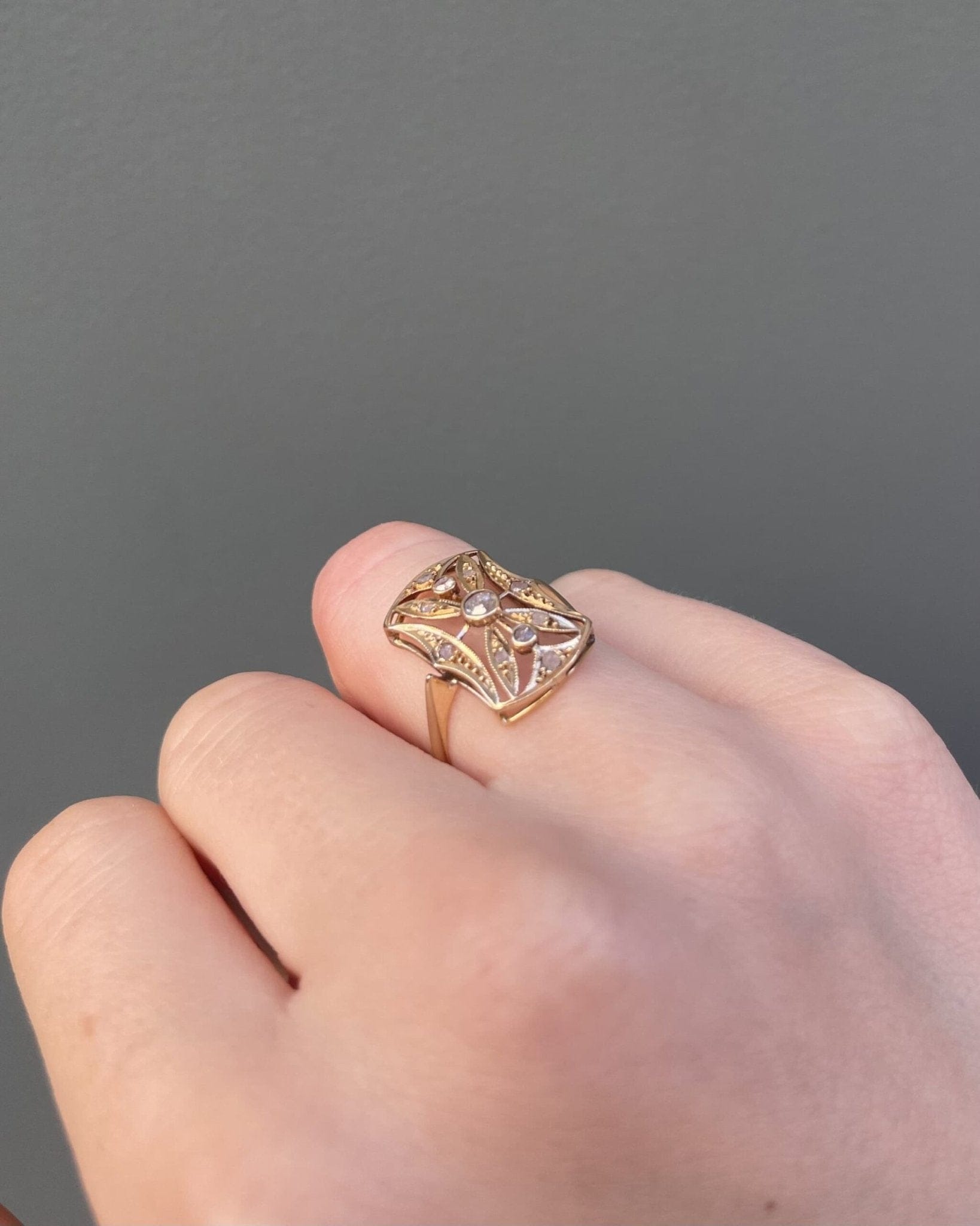 Bague Vintage Art - Déco Diamants "Aubrey" - Elliade Paris