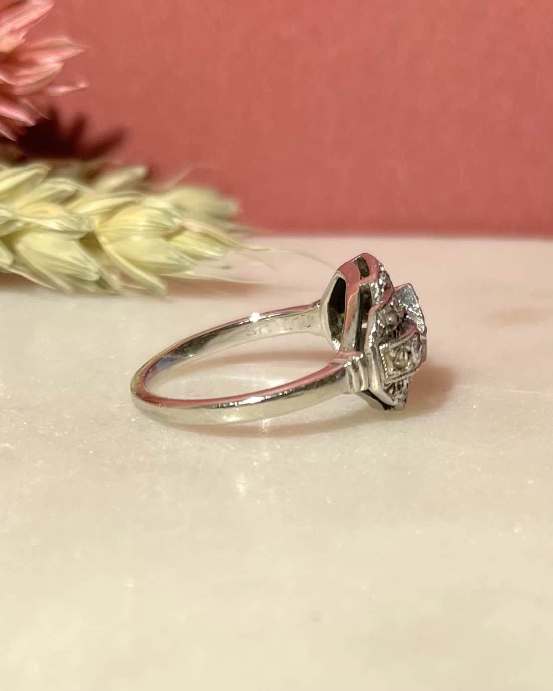 Bague vintage Art - Déco Diamants "Chloé" - Elliade Paris