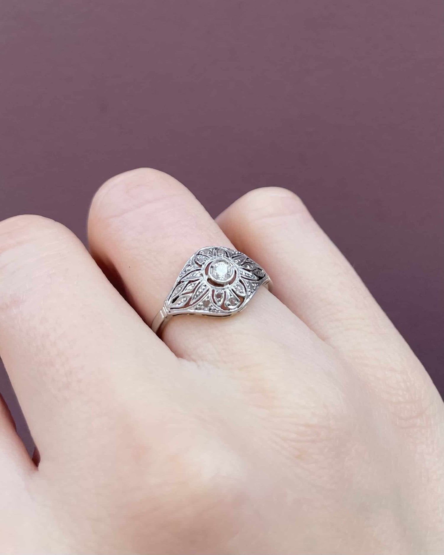 Bague vintage Art - Déco Diamants "Ellah" - Elliade Paris