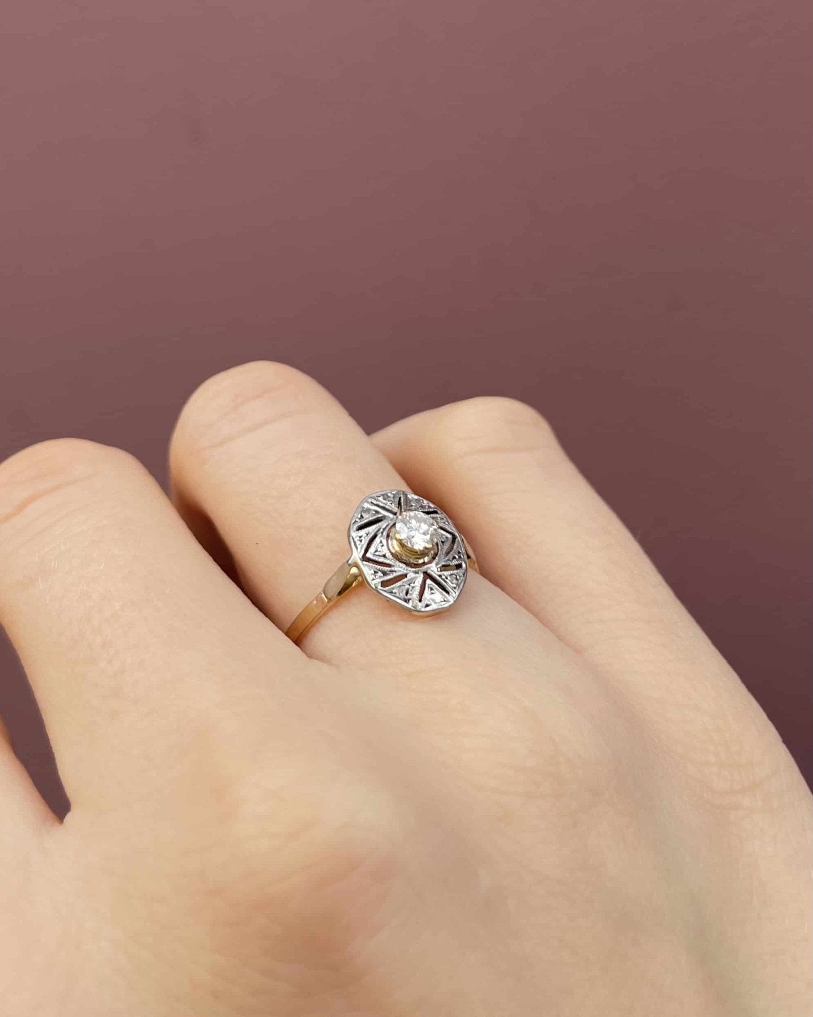 Bague Vintage Art - Déco Diamants "Javina" - Elliade Paris