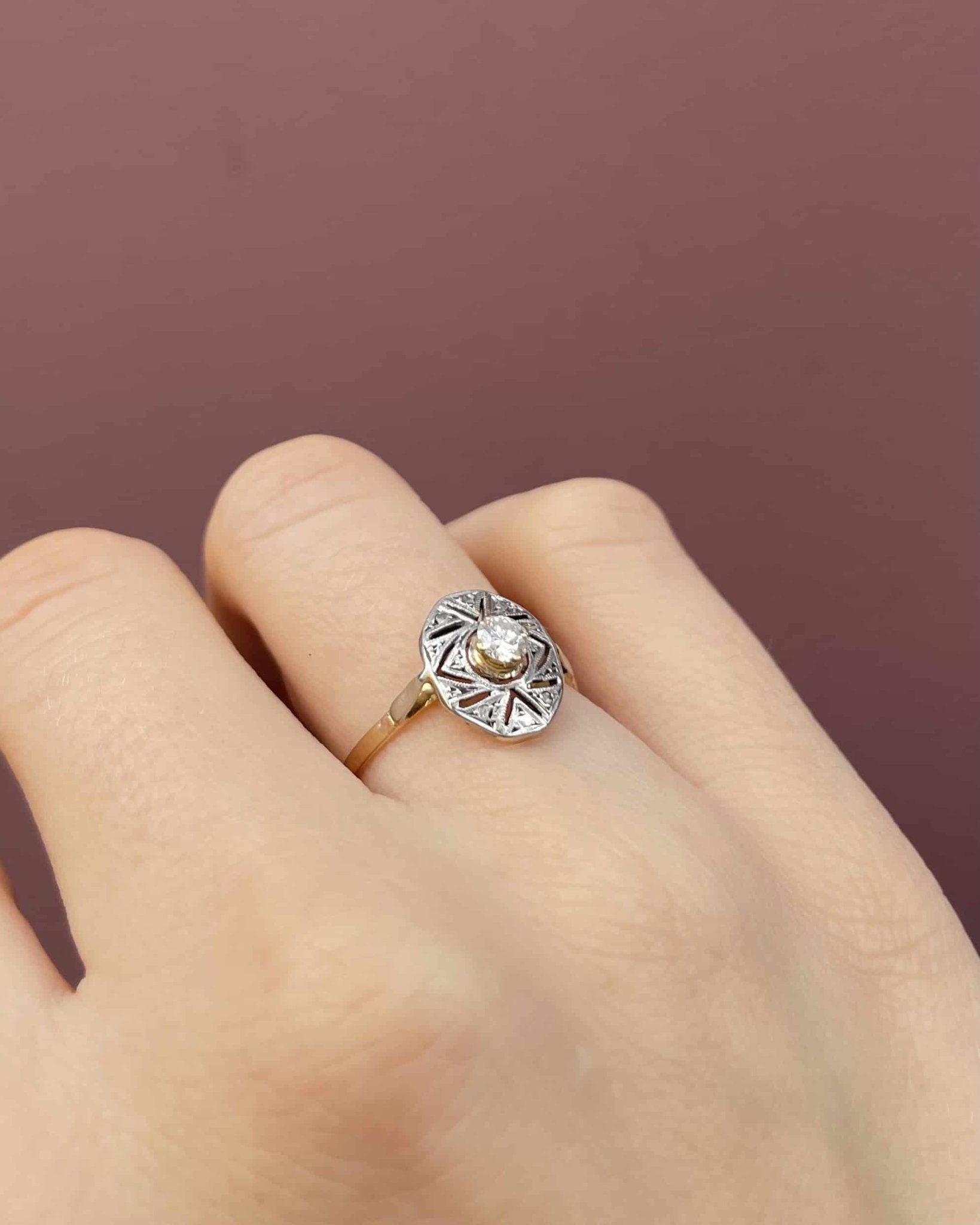 Bague Vintage Art - Déco Diamants "Javina" - Elliade Paris