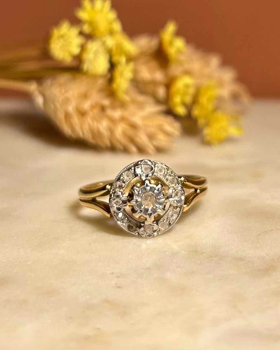 Bague Vintage Art - déco Diamants "Laure" - Elliade Paris