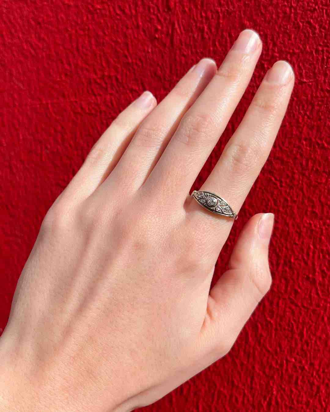 Bague Vintage Art - Déco Diamants "Lily" - Elliade Paris