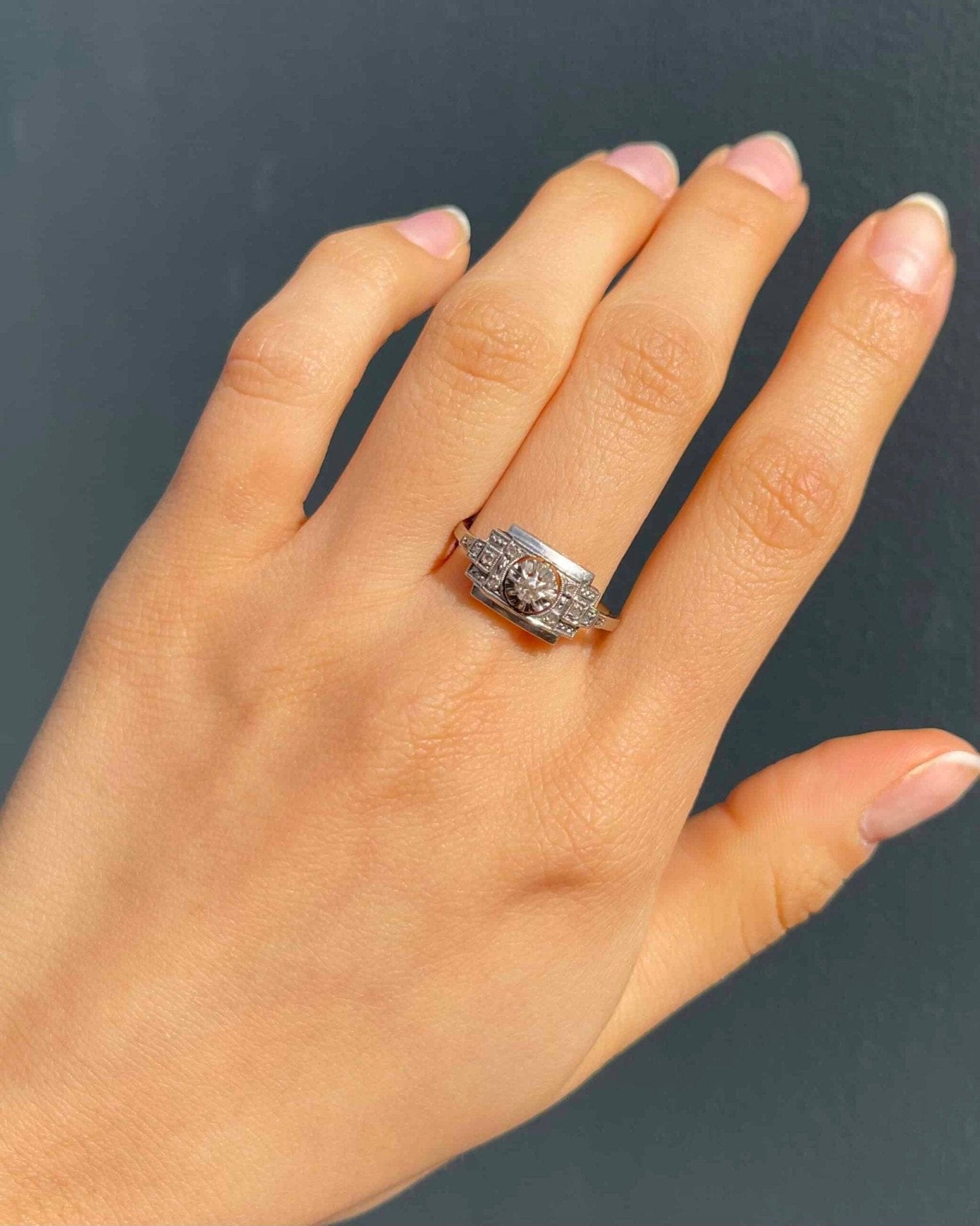 Bague Vintage Art - Déco Diamants "Lise" - Elliade Paris