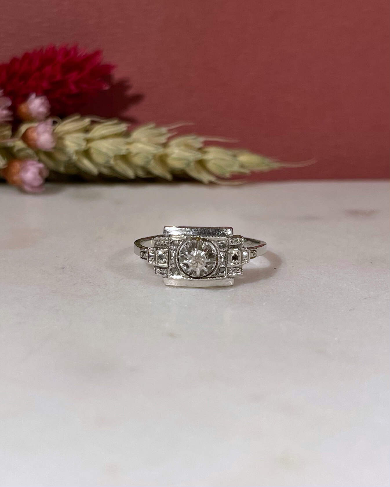 Bague Vintage Art - Déco Diamants "Lise" - Elliade Paris
