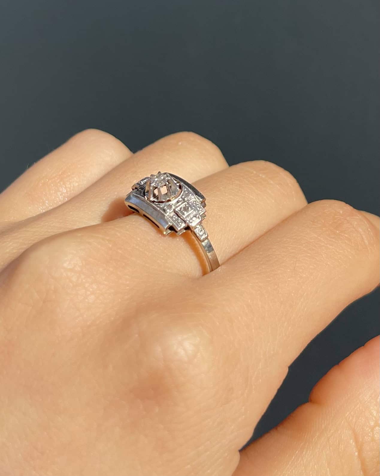 Bague Vintage Art - Déco Diamants "Lise" - Elliade Paris