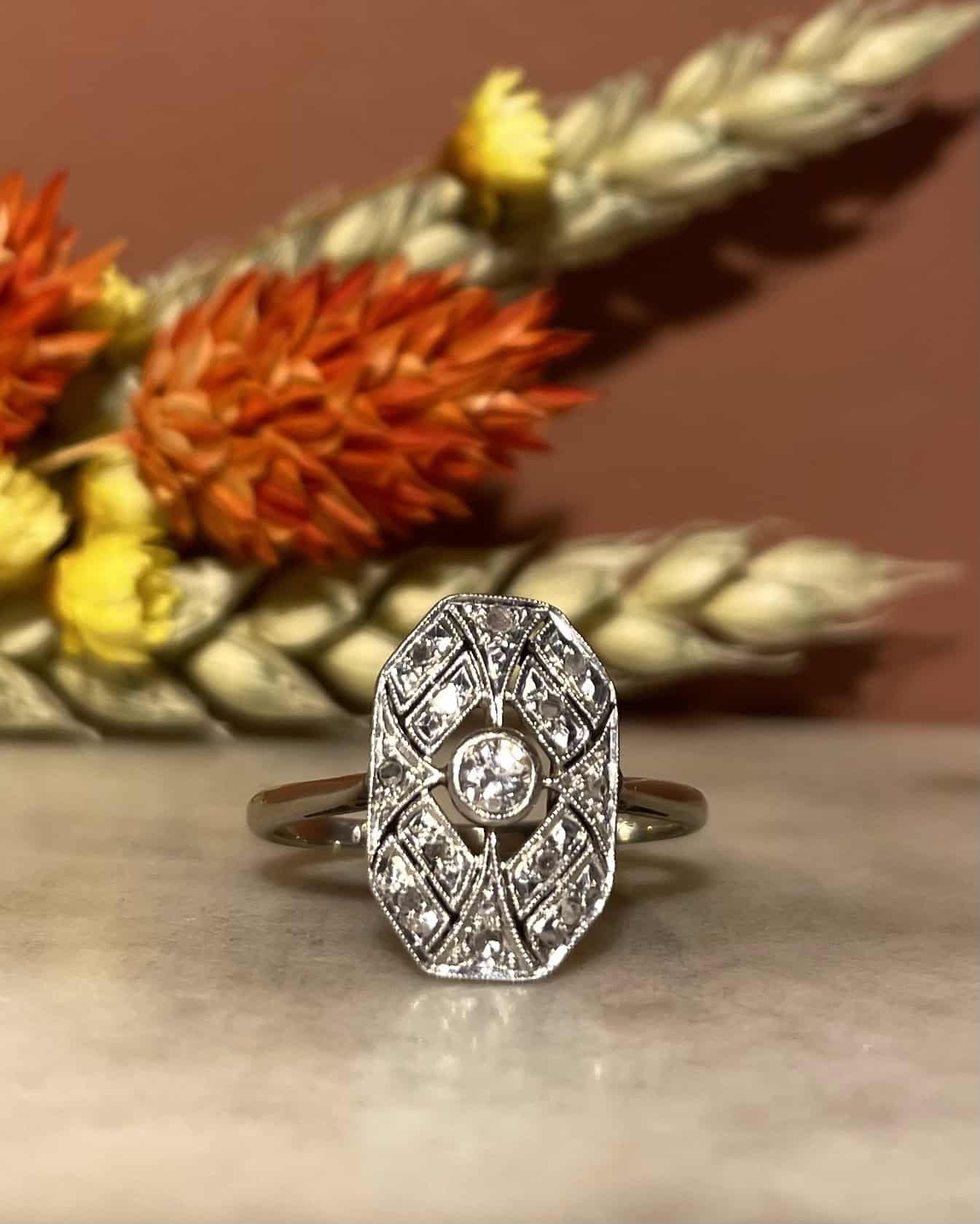 Bague Vintage Art - Déco Diamants "Madison" - Elliade Paris