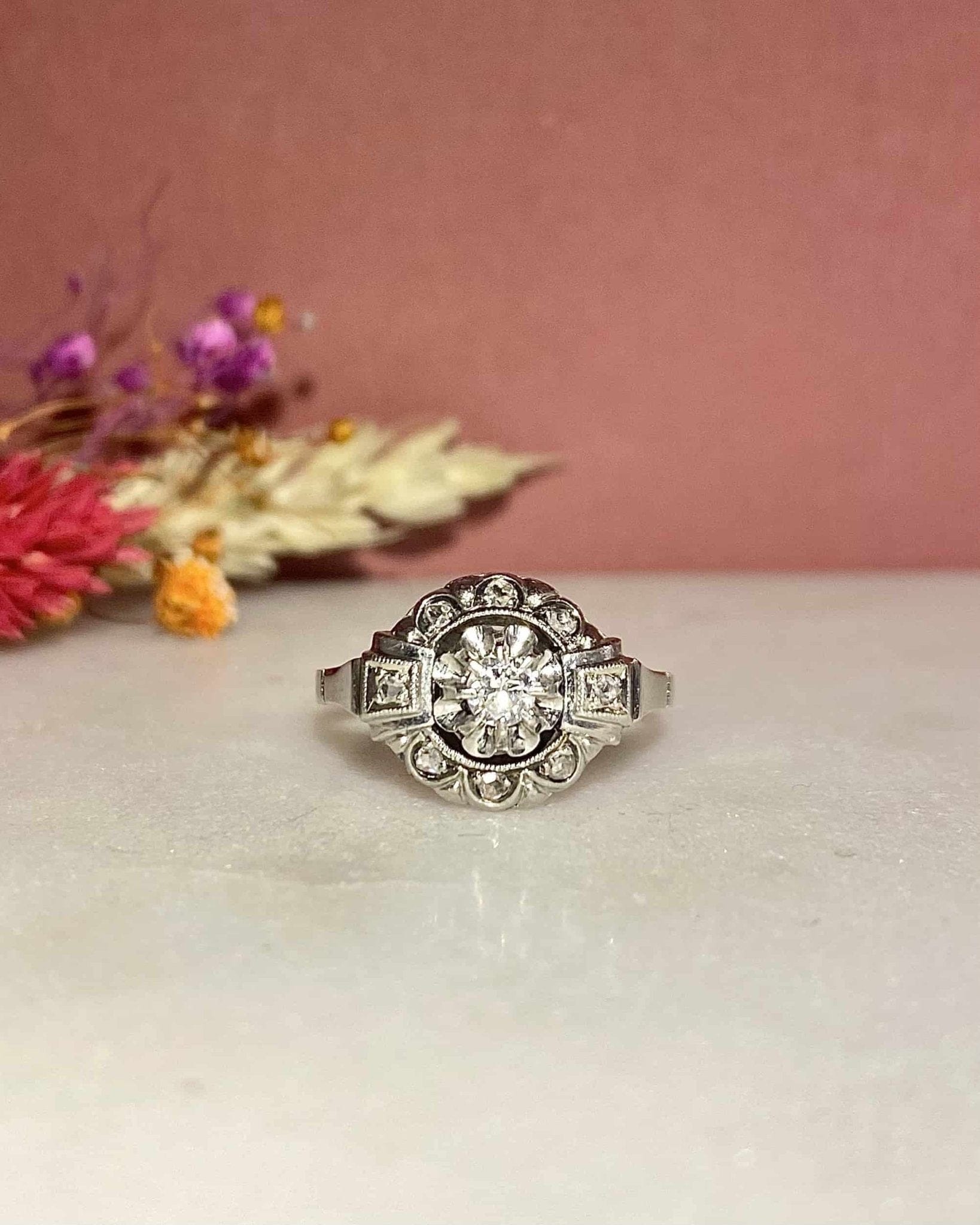 Bague Vintage Art - Déco Diamants "Mika" - Elliade Paris