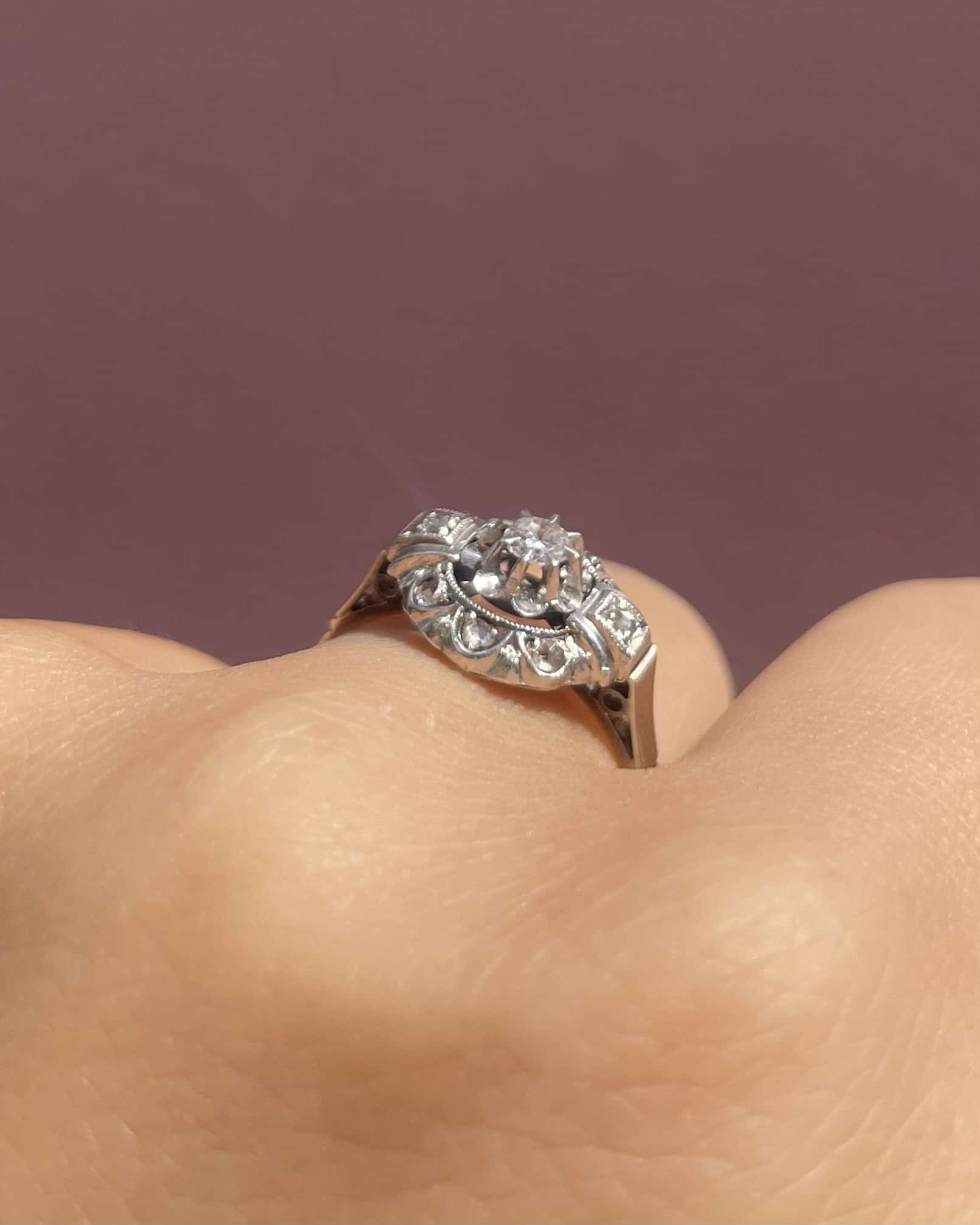 Bague Vintage Art - Déco Diamants "Mika" - Elliade Paris