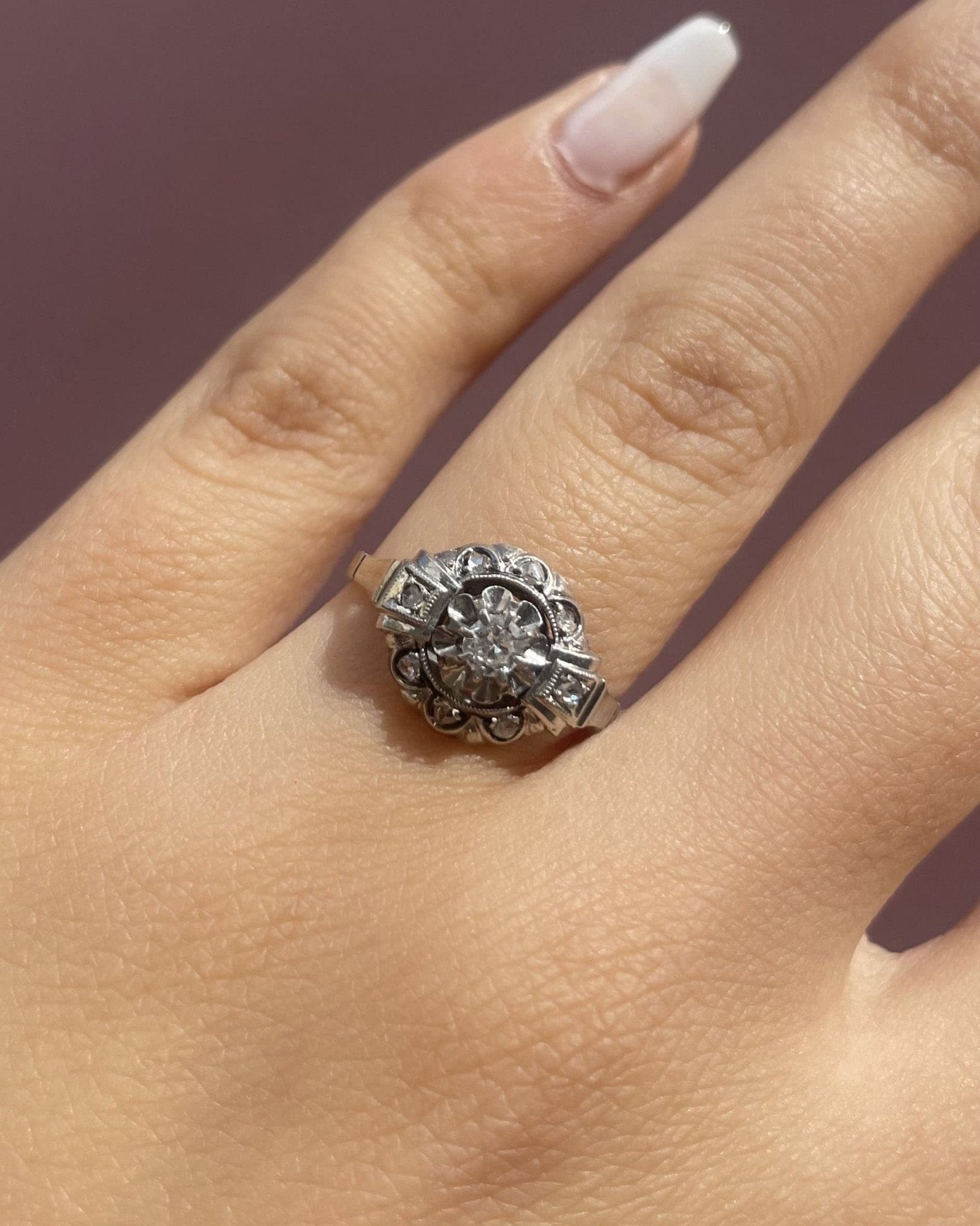 Bague Vintage Art - Déco Diamants "Mika" - Elliade Paris