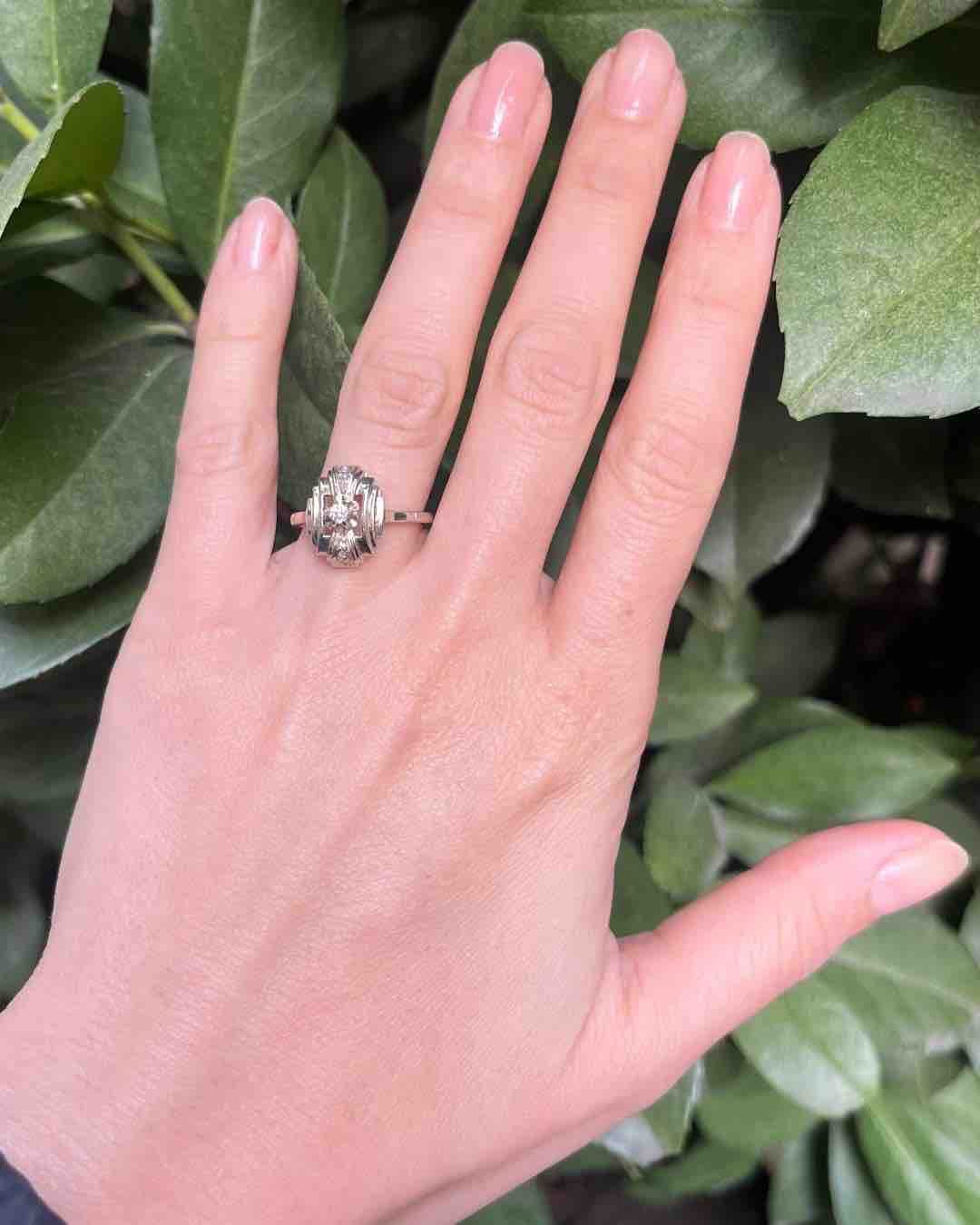 Bague Vintage Art - déco Diamants "Reina" - Elliade Paris