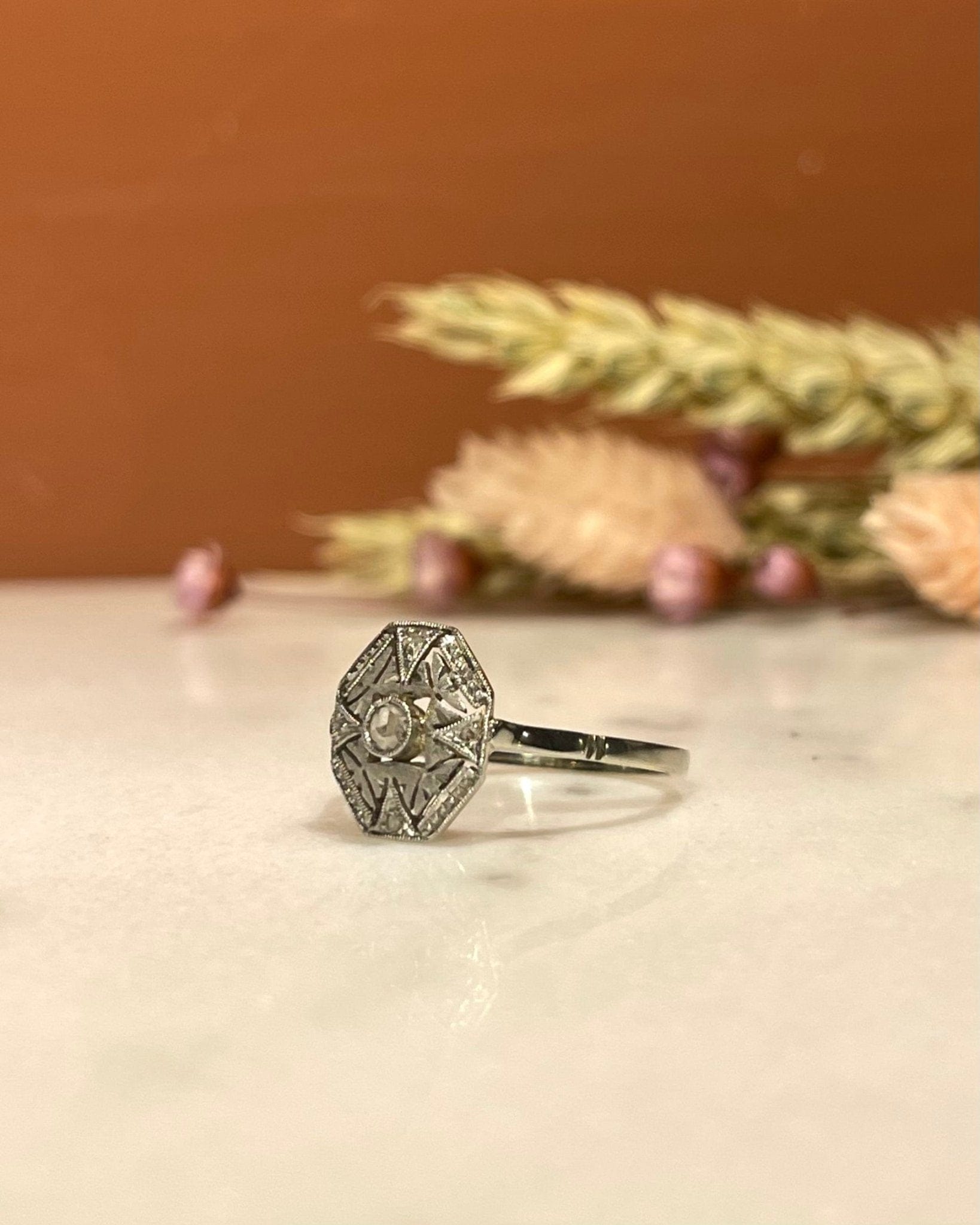 Bague Vintage Art - Déco Diamants "Violaine" - Elliade Paris