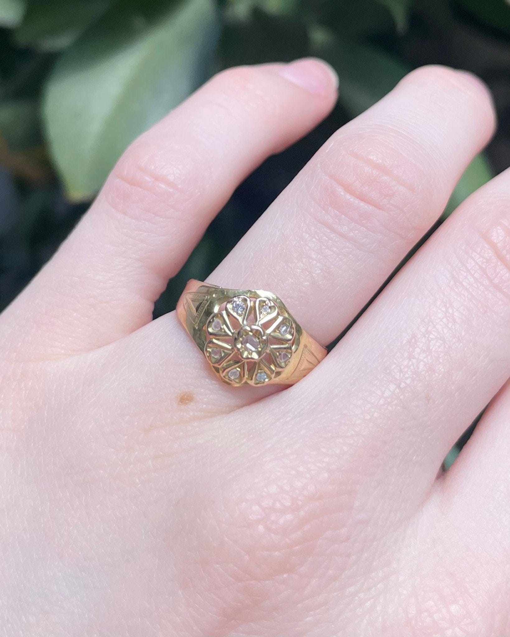 Bague Vintage Art - Déco Fleur Diamants "Léonie" - Elliade Paris